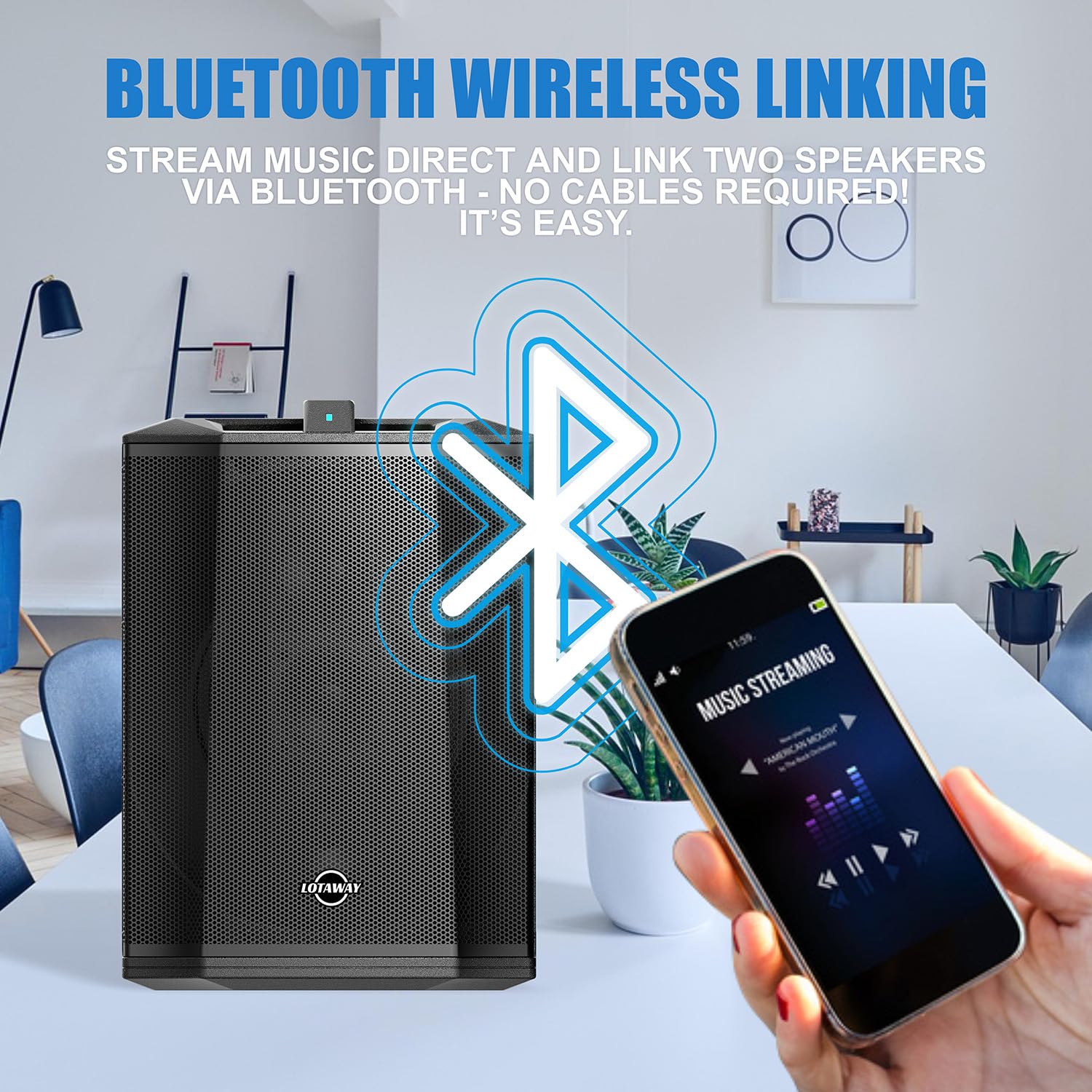 LOTAWAY Y1X-120 240W All-in-one Battery Powered Speaker Professional Portable PA System with Bluetooth Wireless Outdoor/Indoor Rechargeable DJ Speakers with Subwoofer for Busker,Guitarist,Party,Events