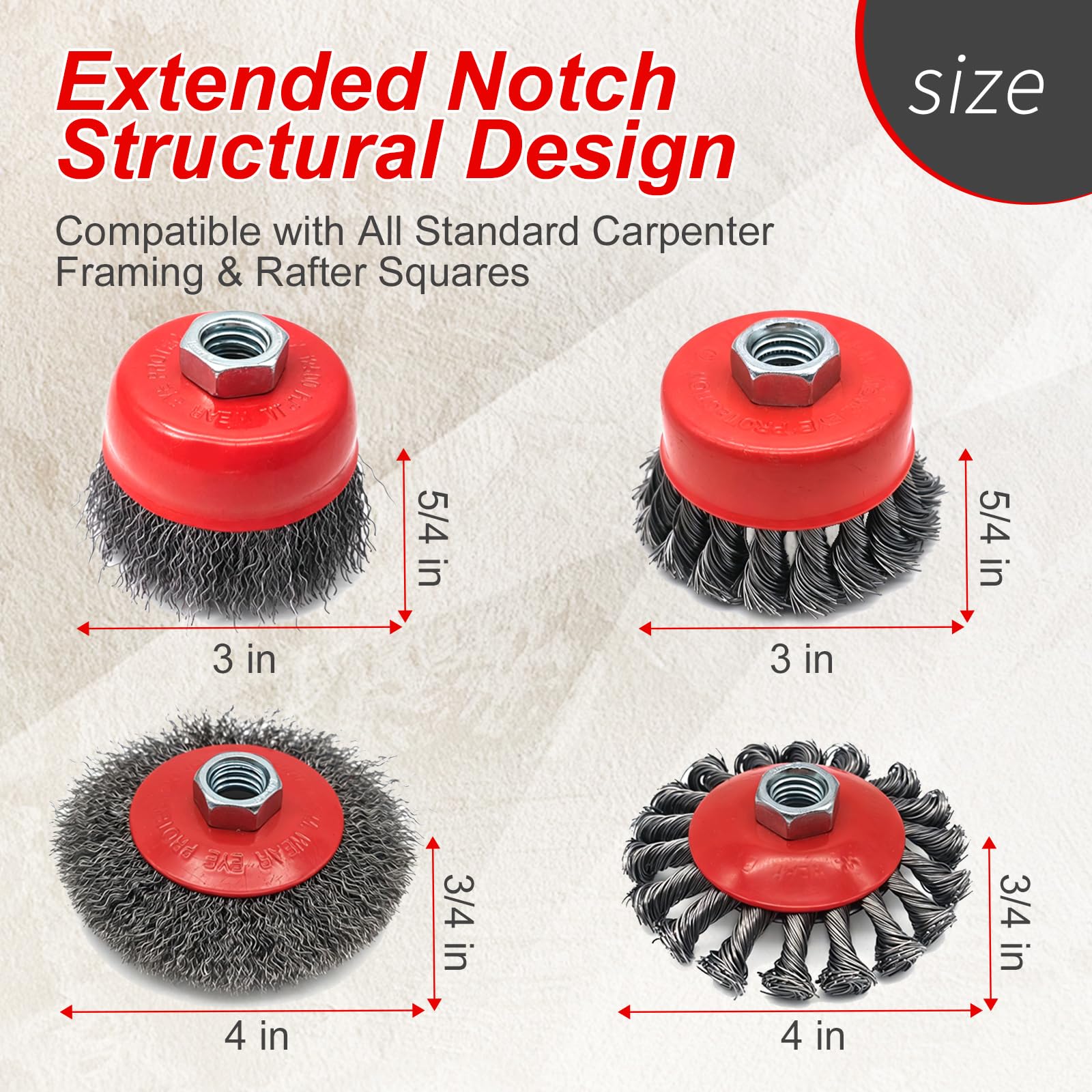 Wire Wheels for Angle Grinder - 12 Pack -2