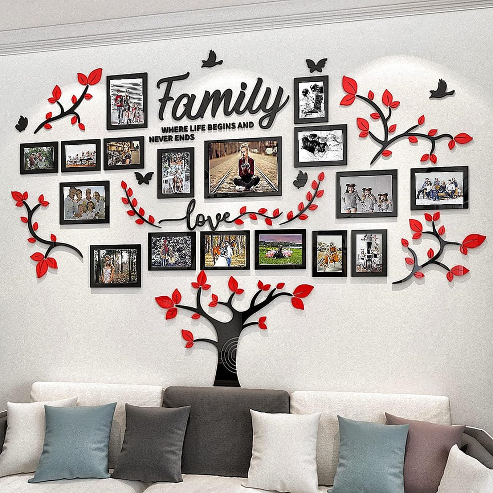 Amazon.com: Family Tree Wall Decor for Living Room - Picture Frames ...