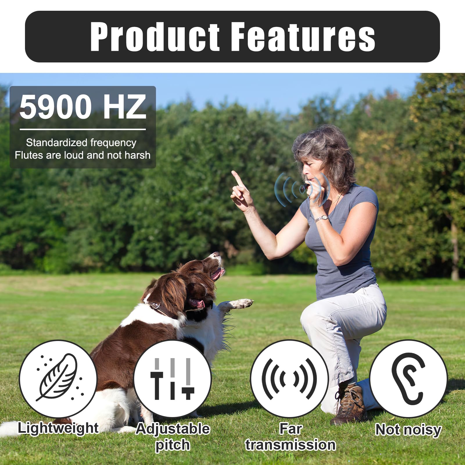 2 Pcs Sifflet Ultrason Chien, Sifflet Ultrason Chien Anti Aboiement, Sifflet Chien Rappel, Sifflet de Dressage Professionnel, Rappel Pet Accessoires (Noir et Blanc)