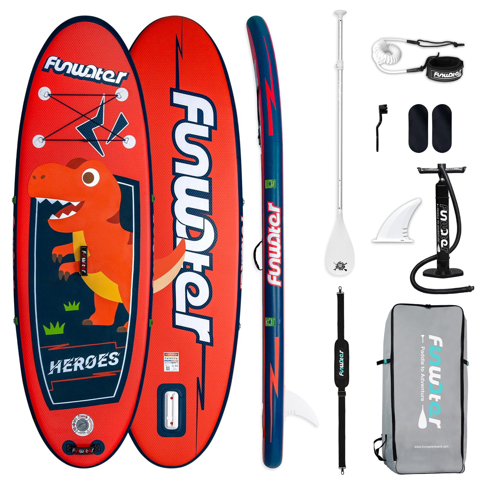 FunWater Tavola SUP Gonfiabile Surf Paddle Board Inflatable, Ultralight SUP per tutti i livelli con Due Accessori Tipo