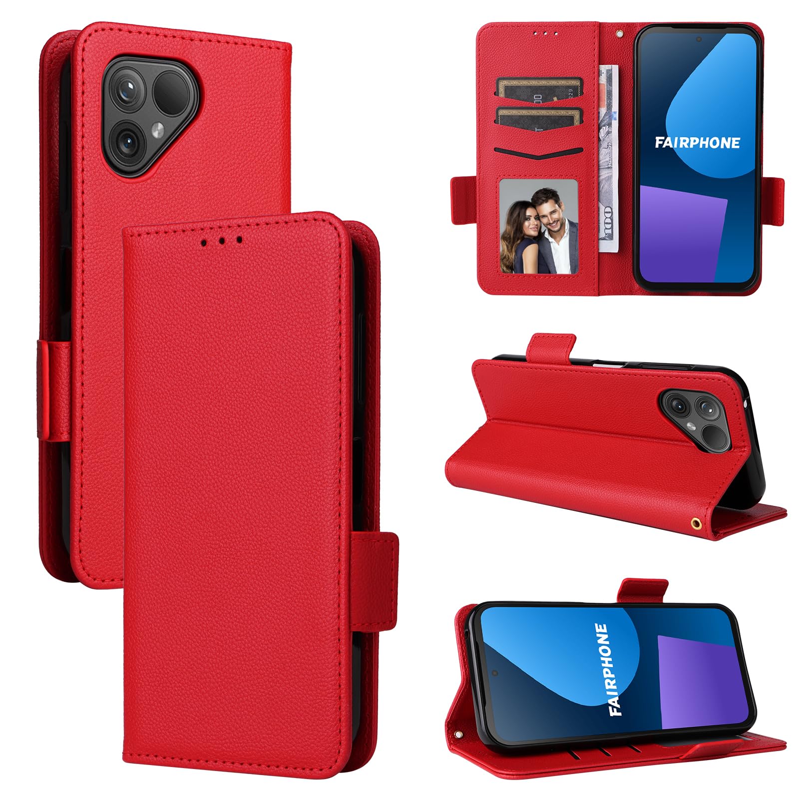 BELLA BEAR Fairphone 5 5G Phone Case, Magnetic Flip Leather Wallet Case, Kickstand Case