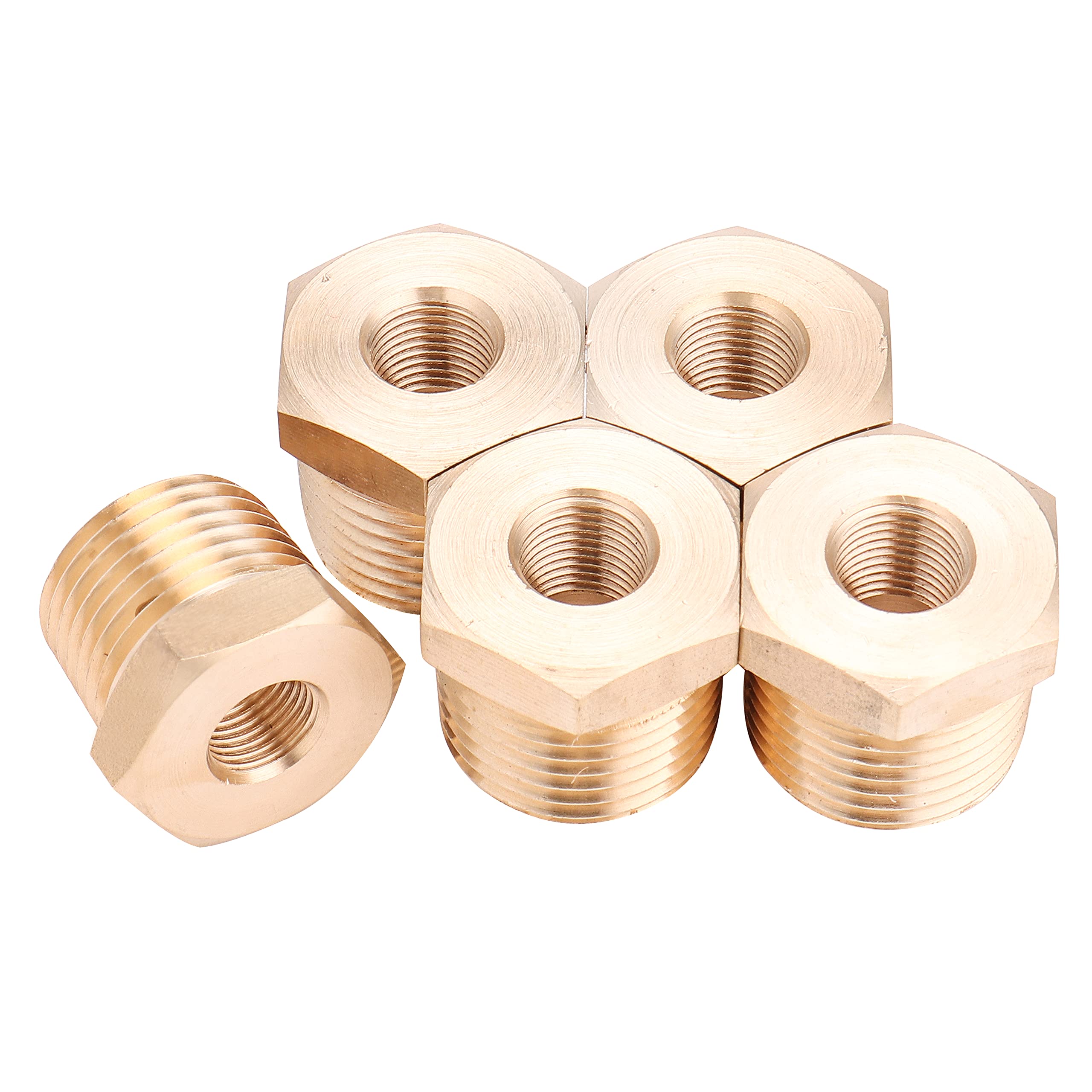 3/4" X 1/2" Male NPT X Female NPT Hex Bushing Reducer Brass Pipe Fitting 2 Pack - View #2