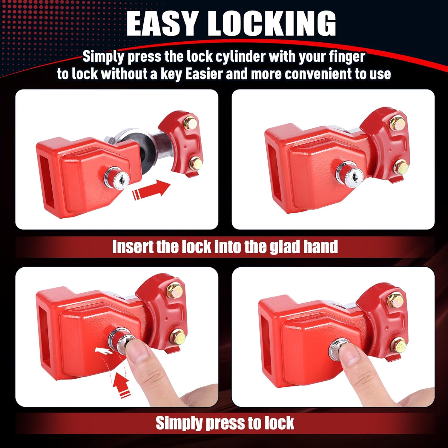 Glad Hand Lock Keyed Alike 20 Pack Heavy Duty Aluminum Air Brake Glad Hand Lock for Tractor Trailer