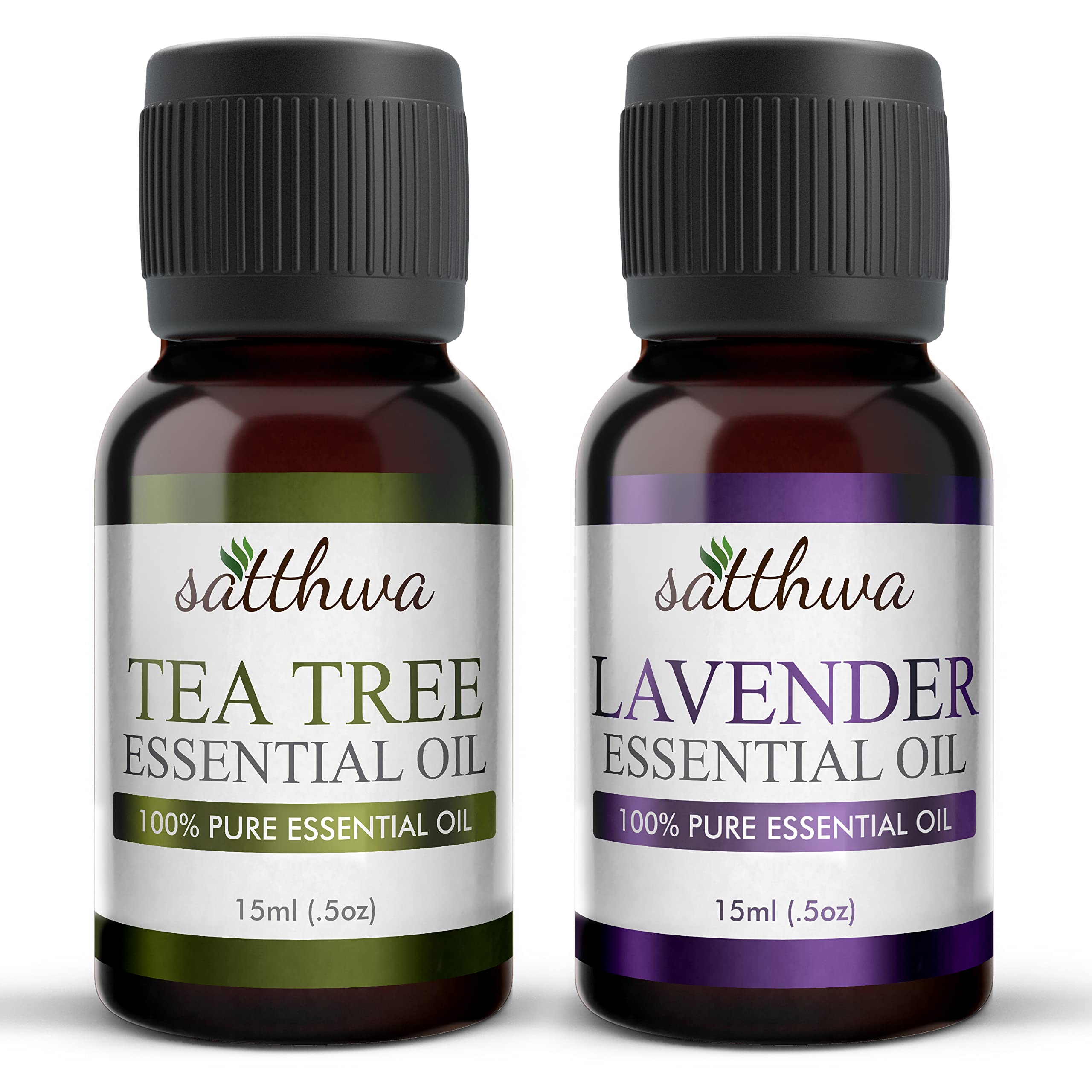 Satthwa Tea Tree Oil & Lavender Essential Oil Combo | 100% Pure & Natural|  For Healthy Hair & Skin Hydration (30ml) : Amazon.in: Beauty
