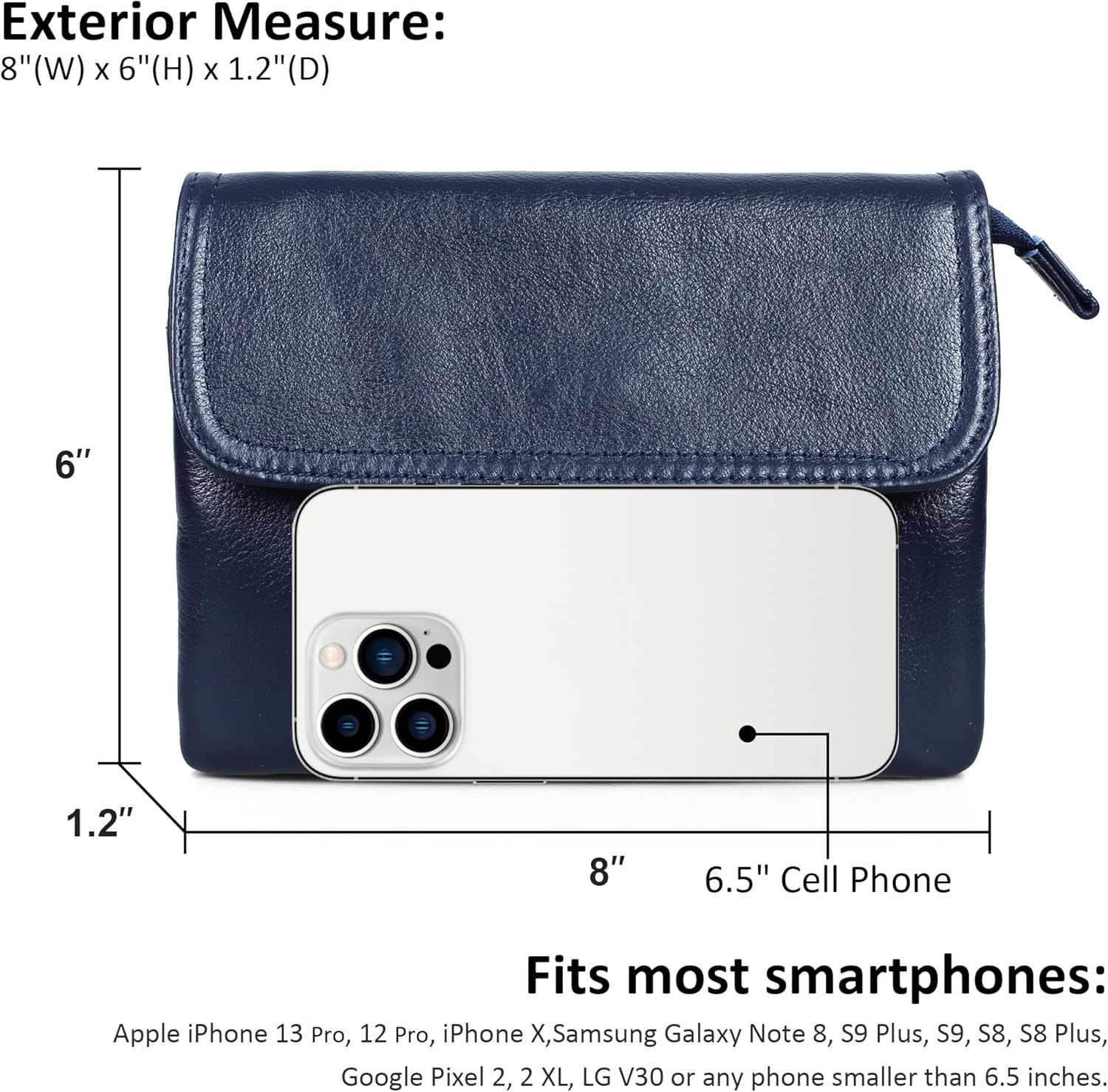 befen Genuine Leather Small Crossbody Bags for Women Cell Phone Bag Cross Body Purses,Silver Zipper - Image 5