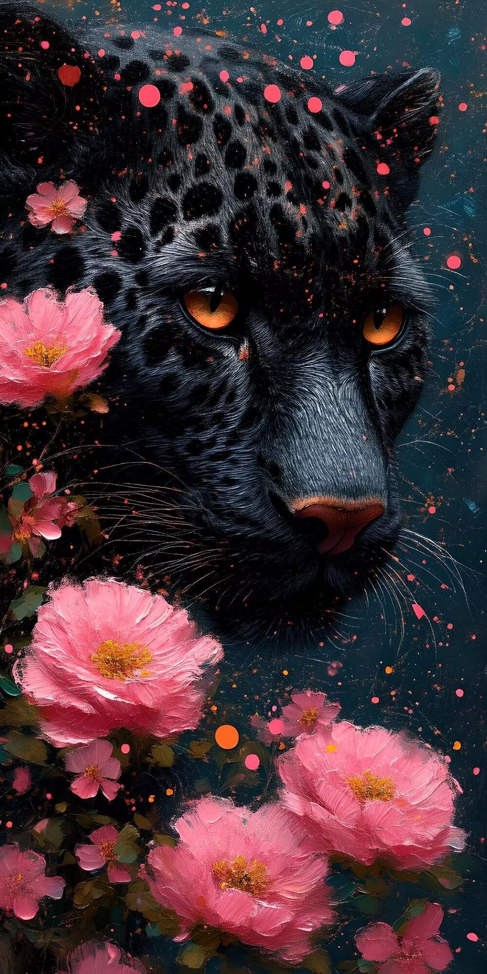 Black Panther Flower Painting by Numbers for Adults, Painting by Numbers for Kids, Large DIY Craft Art Painting Kit, Acrylic Pigment Drawing, for Gifts Home Wall Decor 36x72in (Without Frame) S-193