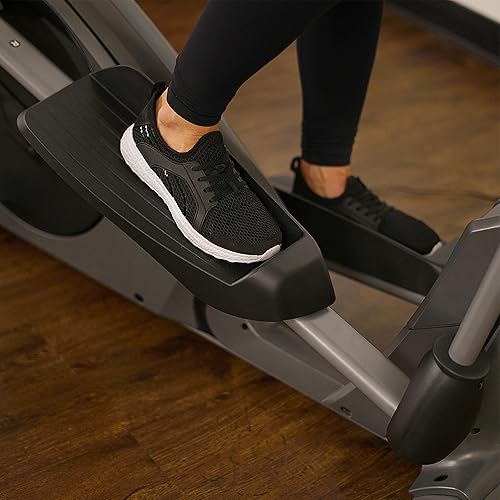 Miniatura 8 de Sunny Health & Fitness Máquina elíptica de ejercicios de entrenamiento cruzado, equipo de cardiovascular para gimnasio en casa con agarres de sensor