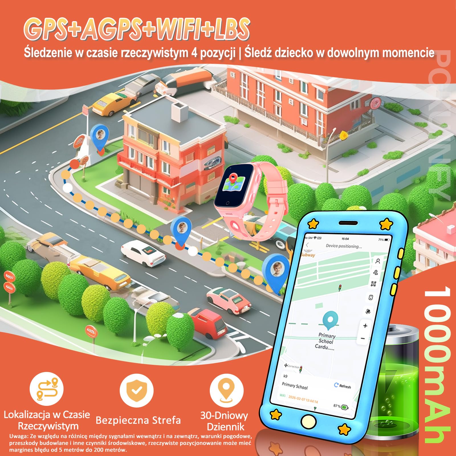 4G Smartwatch dla Dzieci dla Chłopców Dziewczynek - GPS Tracker Rozmowy Wideo Telefon Czat Głosowy SOS Tryb Klasowy Kalkulator Budzik Gra Krokomierz - Cyfrowy Smartwatch Dziecięcy Prezenty