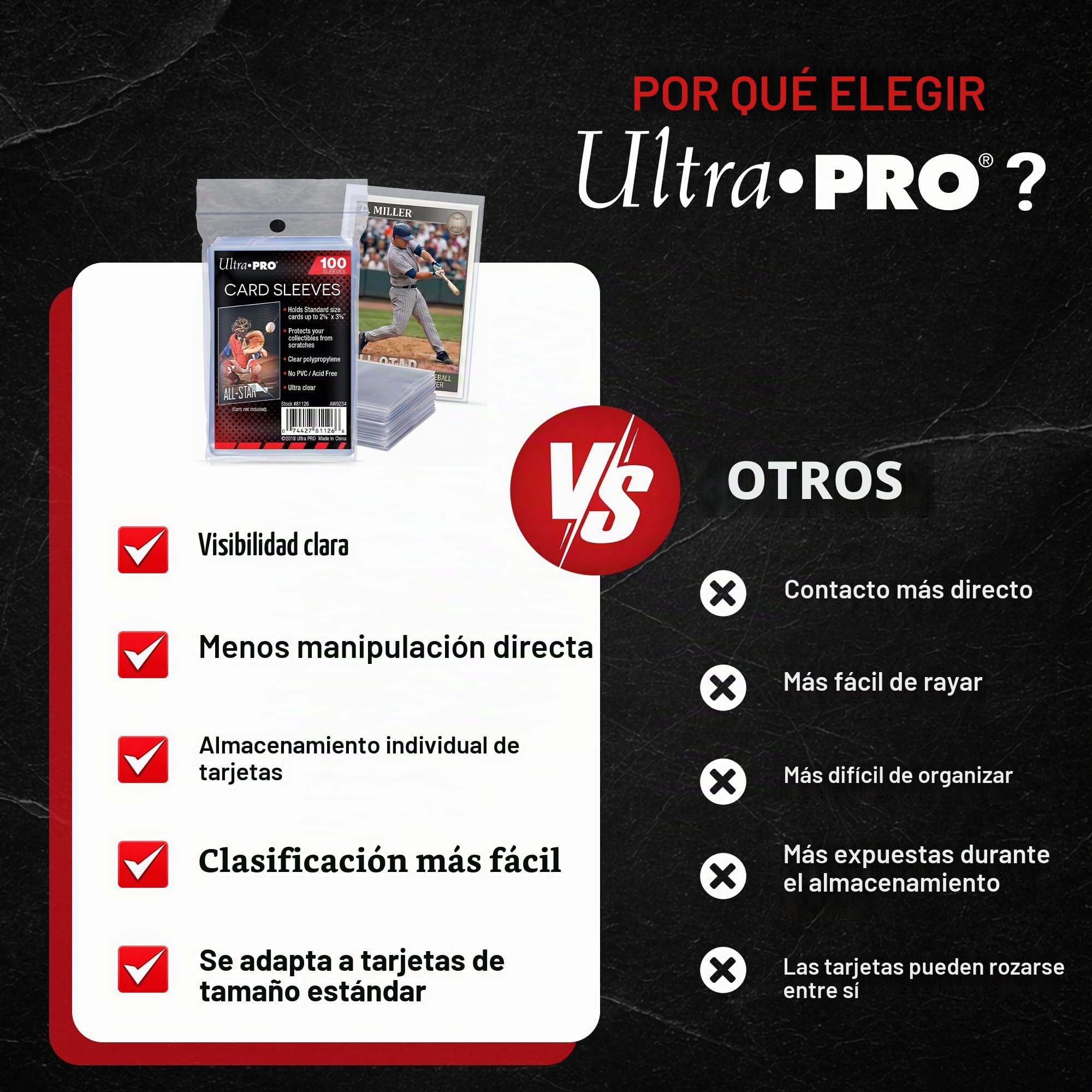 Ultra Pro - Fundas protectoras de tarjetas Ultra Pro AW11739, transparentes, 100 unidades