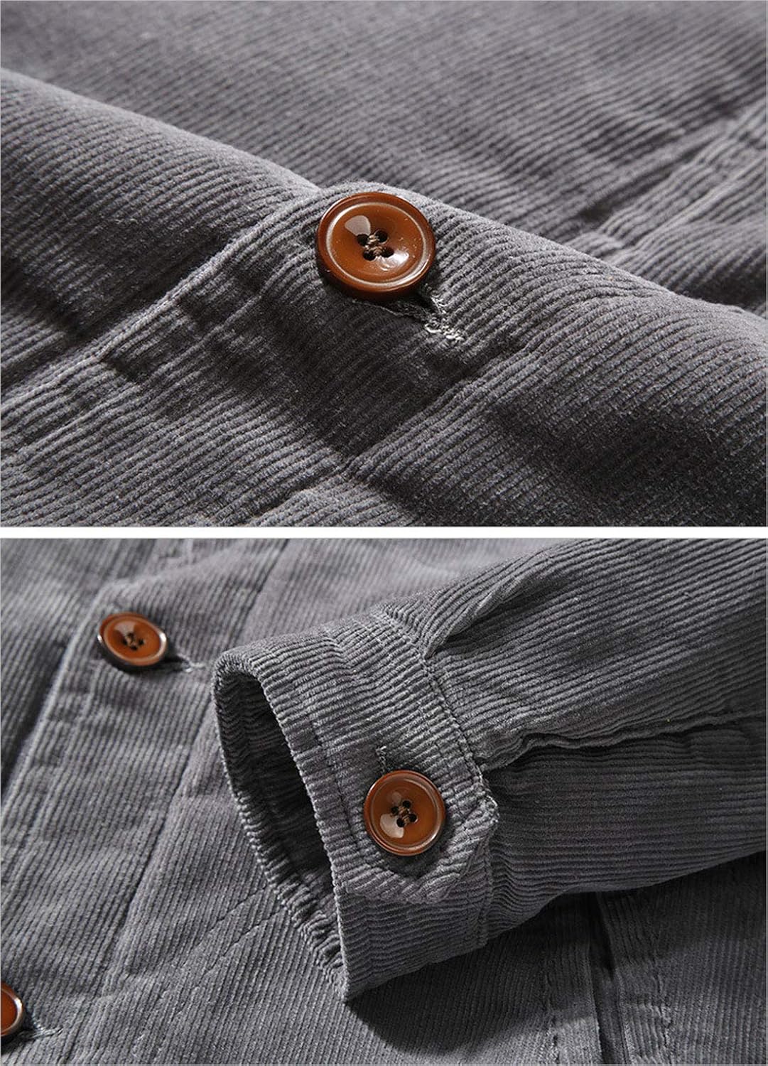 ebossy Men's Single Breasted Sherpa Lined Corduroy Trucker Jacket