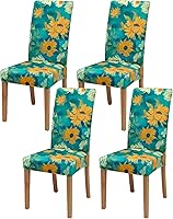 Vista 46 de Fundas para sillas de comedor, juego de 2 fundas para sillas de comedor o cocina, lavables, protectoras, para sillas Parsons, para el hogar, Beige