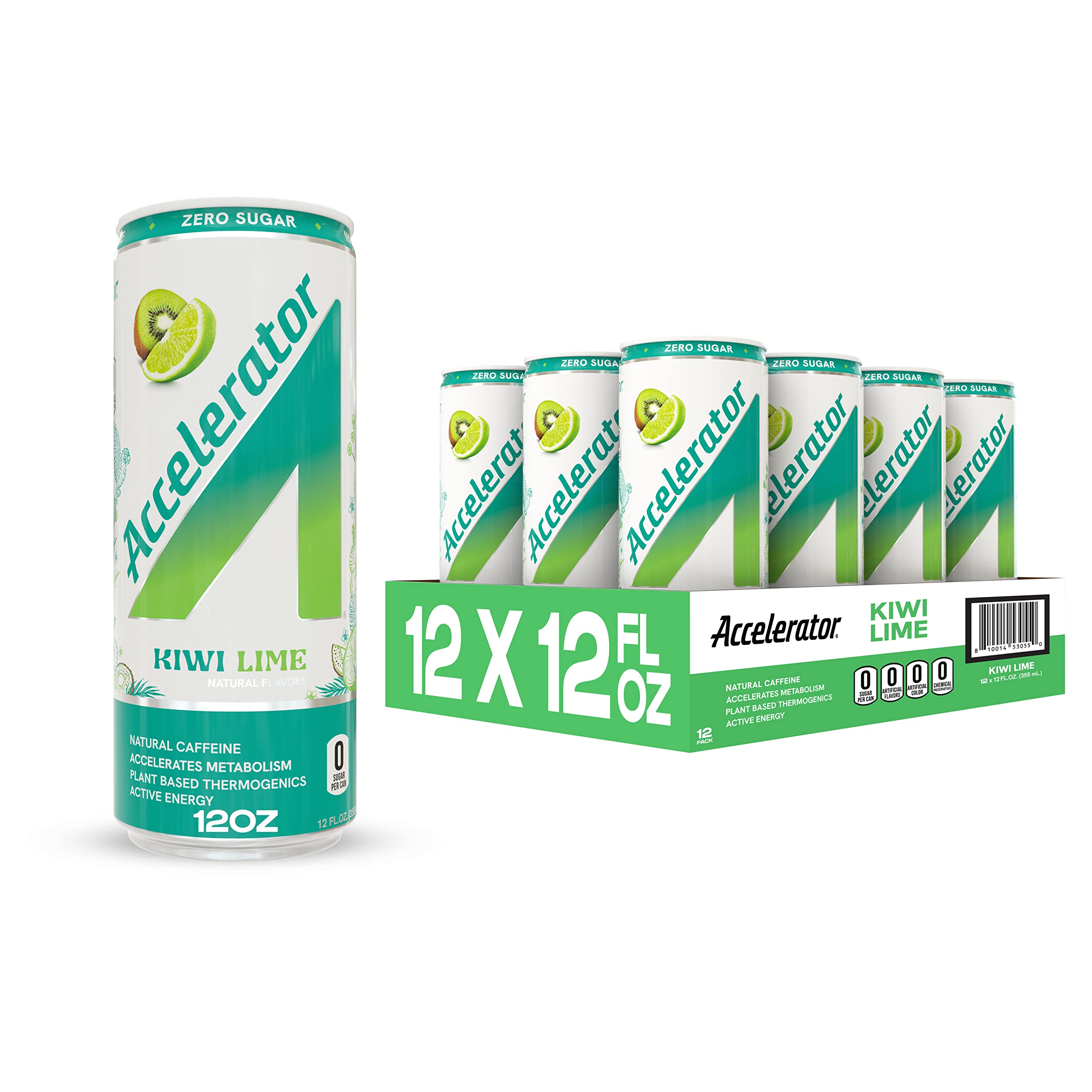 Accelerator Kiwi Lime Energy Drink, 12 fl oz can (Pack of 12)