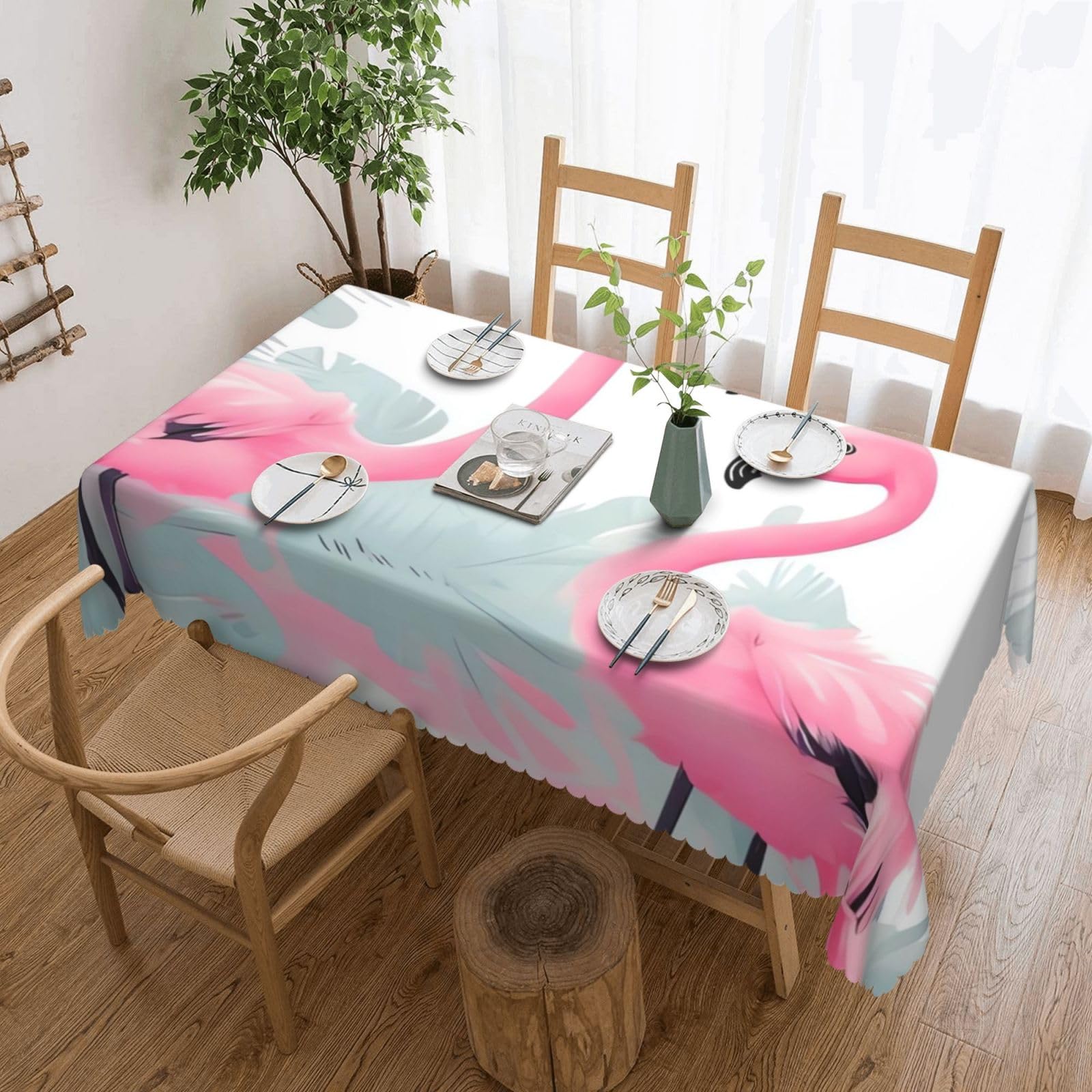 Nappe flamant rose anti-tache et lavable pour protéger votre table