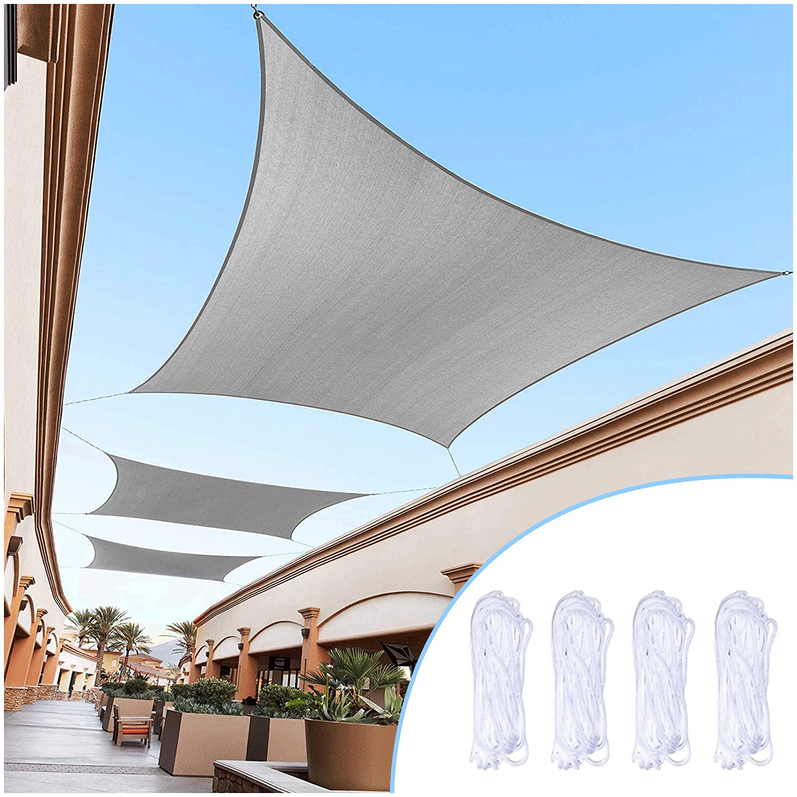 防水サンシェード 4M x 6M グレー Amazon.co.jp: グレー 日除け