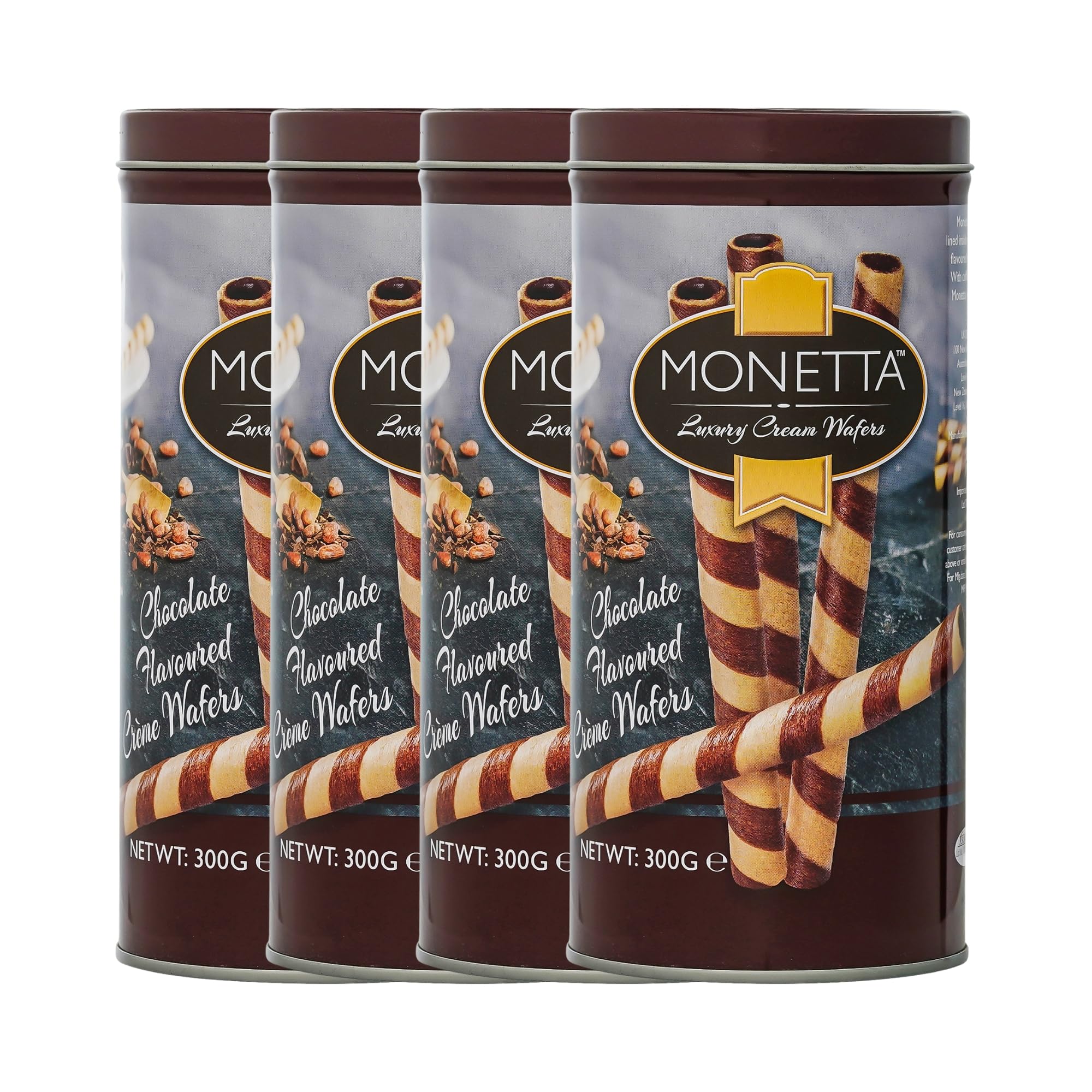 Monetta Wafer Rolls - (300g x 4) | Chocolate Flavored | Crispy