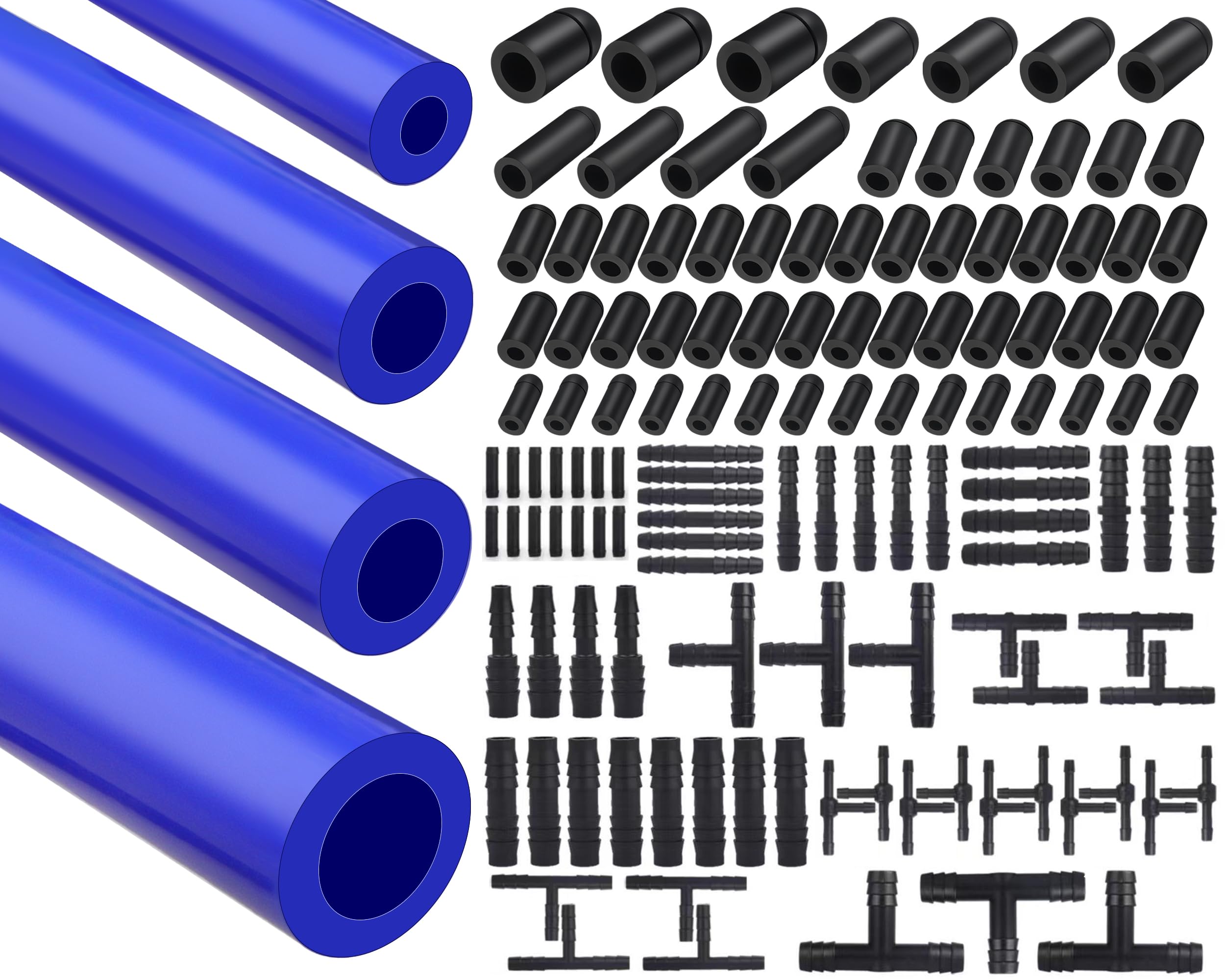 5FT Silicone Vacuum Hose Kit - 5/32", 1/4", 5/16", 3/8" Sizes, 130 PSI Max Pressure