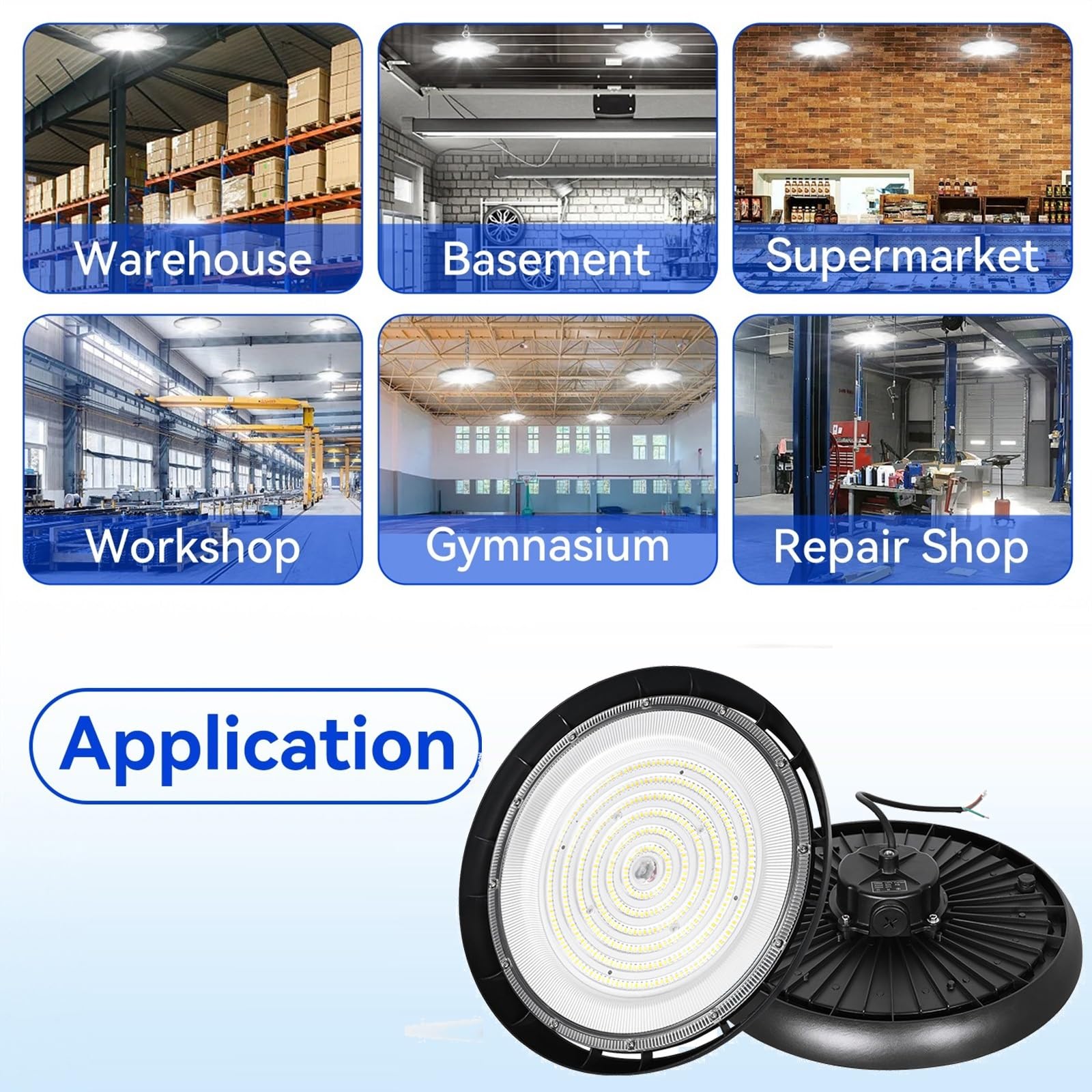 200W UFO LED High Bay Light with 3 CCT 8 Pack High Efficacy 150 LM W AC100-277V Factory — view 8