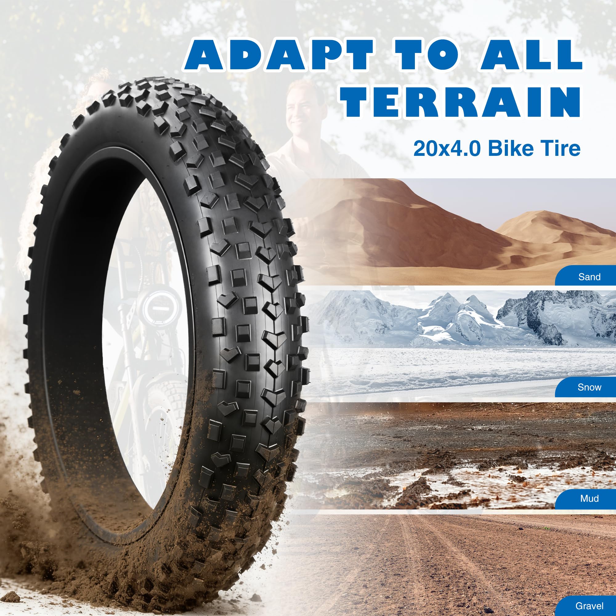 ZUKKA Heavy Duty, zestaw 2 szt. opon rowerowych Heavy Duty, 20 x 4,0, składane opony rowerowe z tłuszczem, kompatybilne z rowerami elektrycznymi, górskimi, miejskimi, 20 x 4,0
