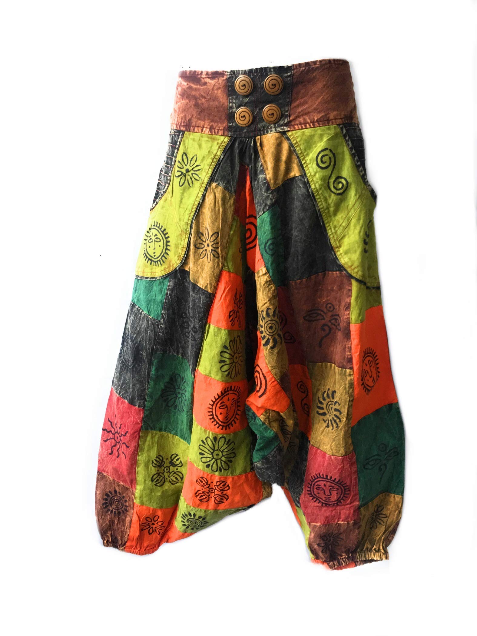 Sarouel Patchwork - Pantaloni etnici unisex con stampa etnica Sarouel Jogging Pantaloni etnici da yoga da donna