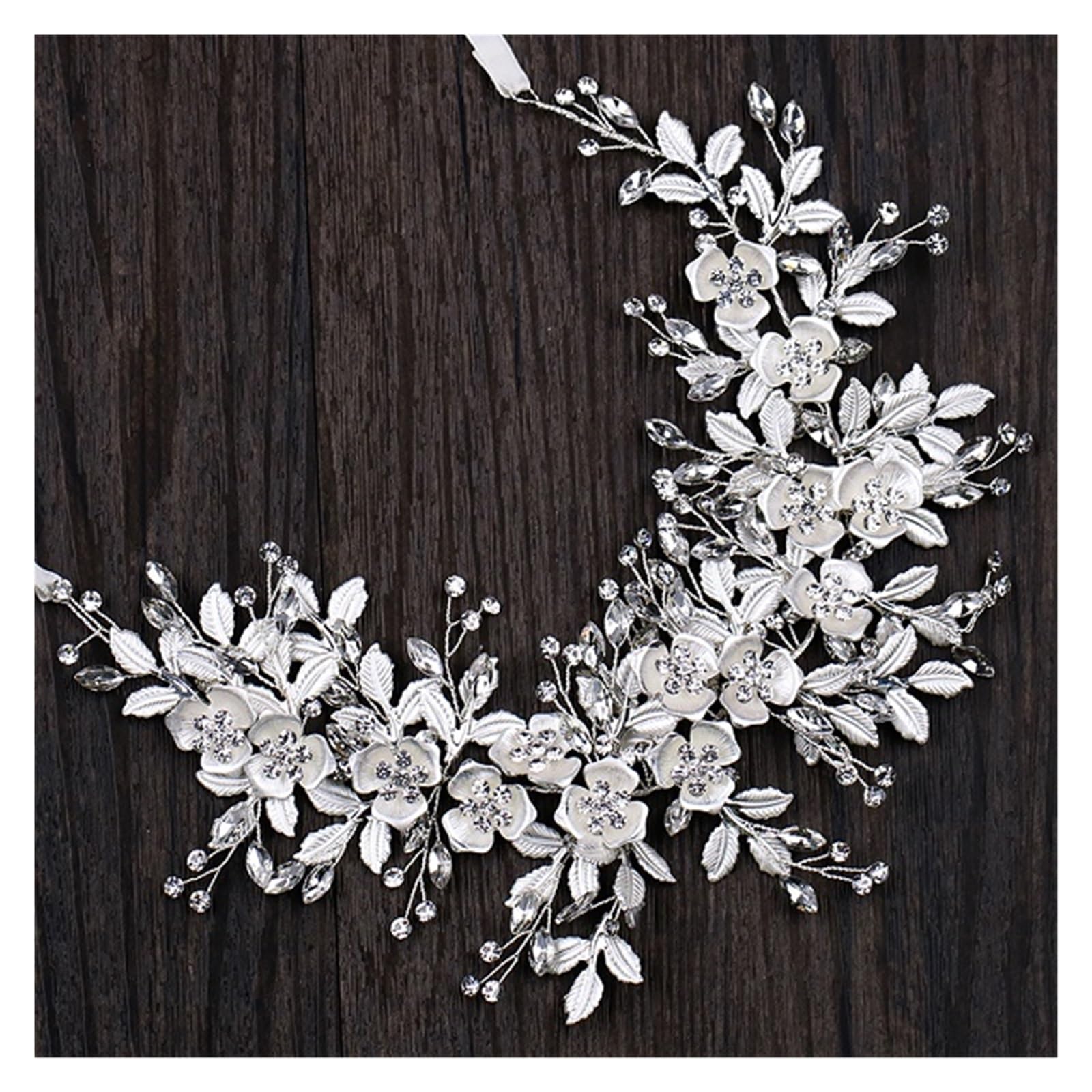 Rose Gold Stirnbänder Elegante Kristall Blumen Handgemachte Haarband Lange Strass Hochzeit Haar Zubehör mit Band Frauen Schmuck Dauerhaft