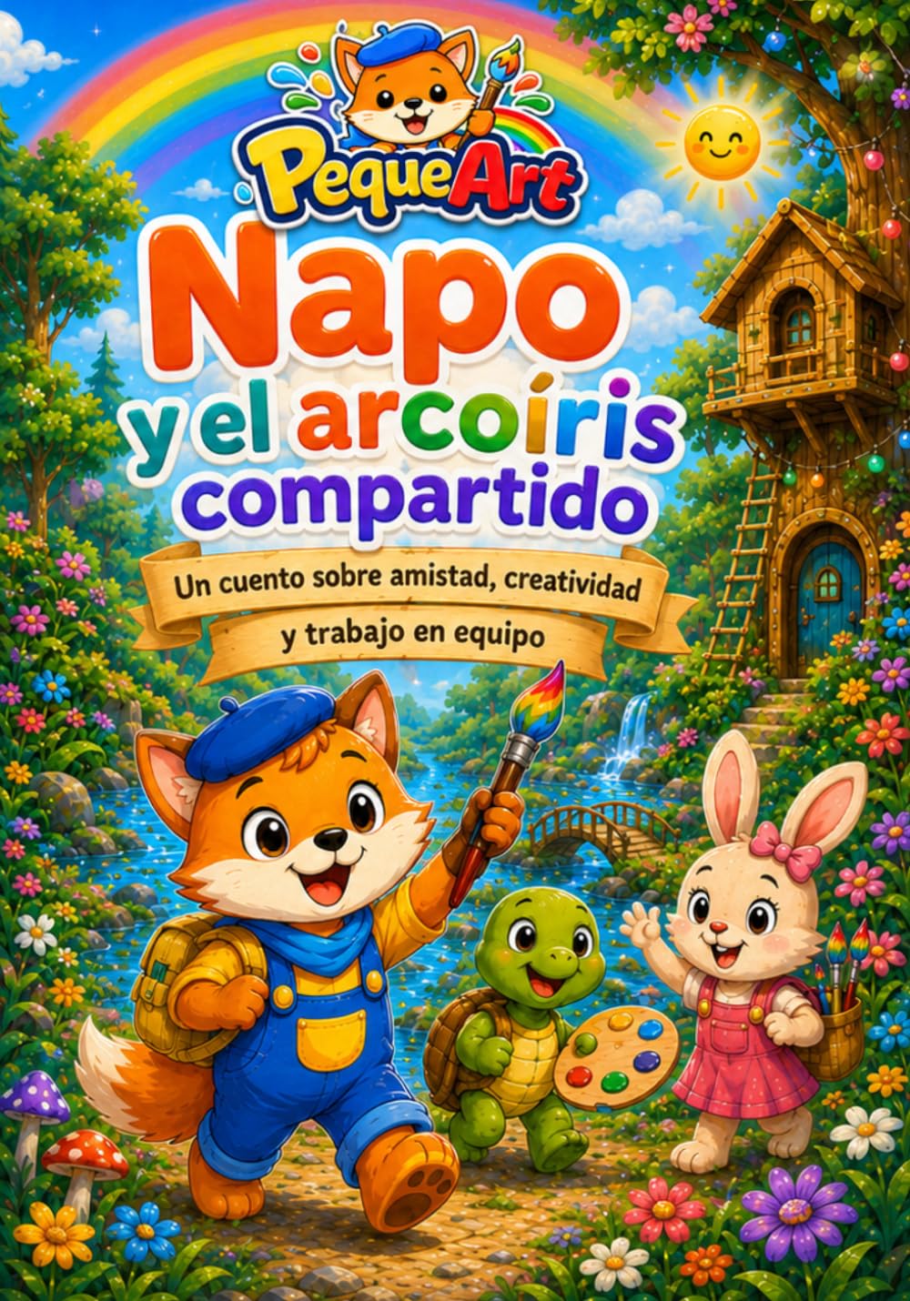Napo y el arcoíris compartido: Cuento sobre amistad, creatividad y trabajo en equipo (Peque Art Napo)