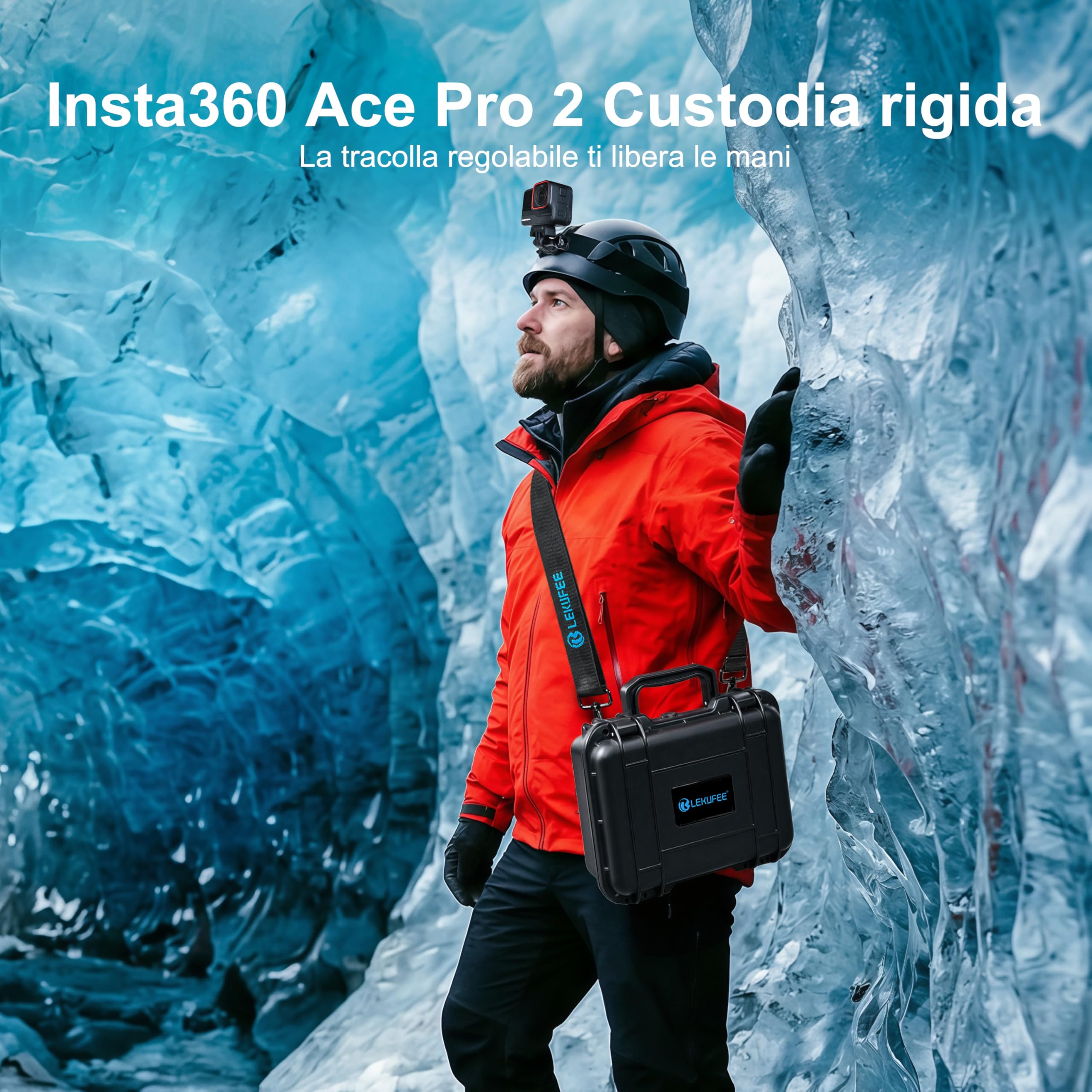 LEKUFEE Custodia Rigida Impermeabile per Insta360 Ace Pro 2/Insta360 Ace Pro/Insta360 Ace Action Cam e Insta360 Ace Pro accessori (Solo Valigia)