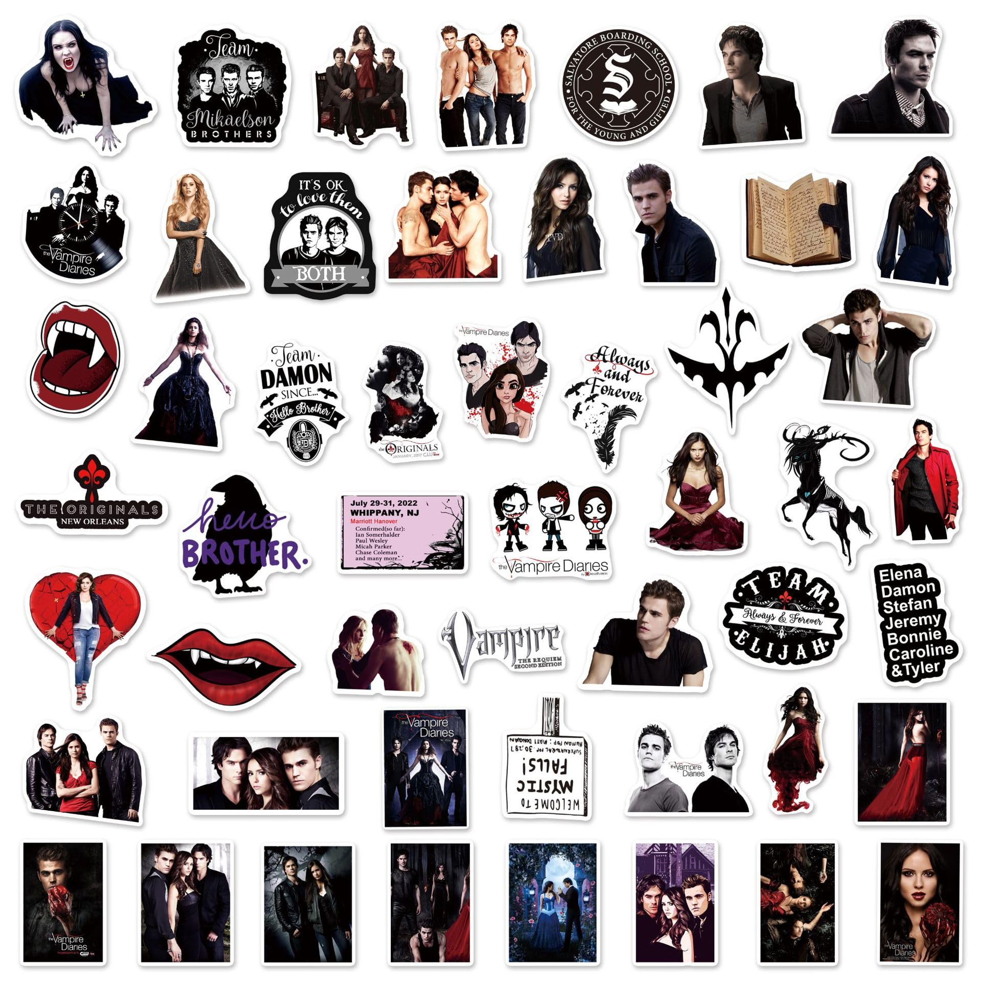 The Vampire Confezione di adesivi da 50 pezzi |Adesivi per adulti, auto, laptop, bottiglie d'acqua, adesivi per adolescenti Simpatiche decalcomanie in vinile