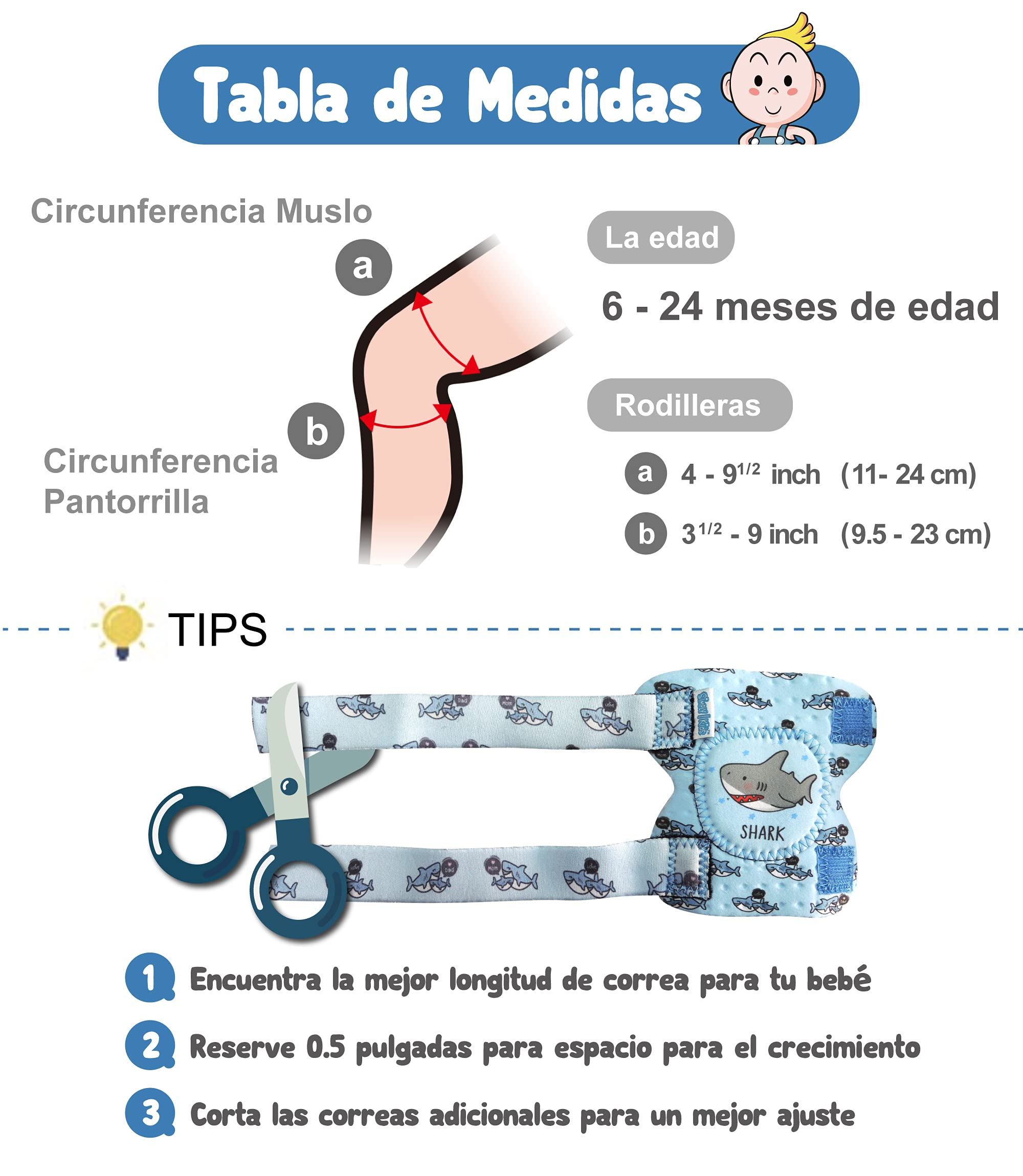 Simply Kids Rodilleras Bebé Gateo (2 Pares) I Bebe Gatear Verano Antideslizantes para Niña Chico Niño