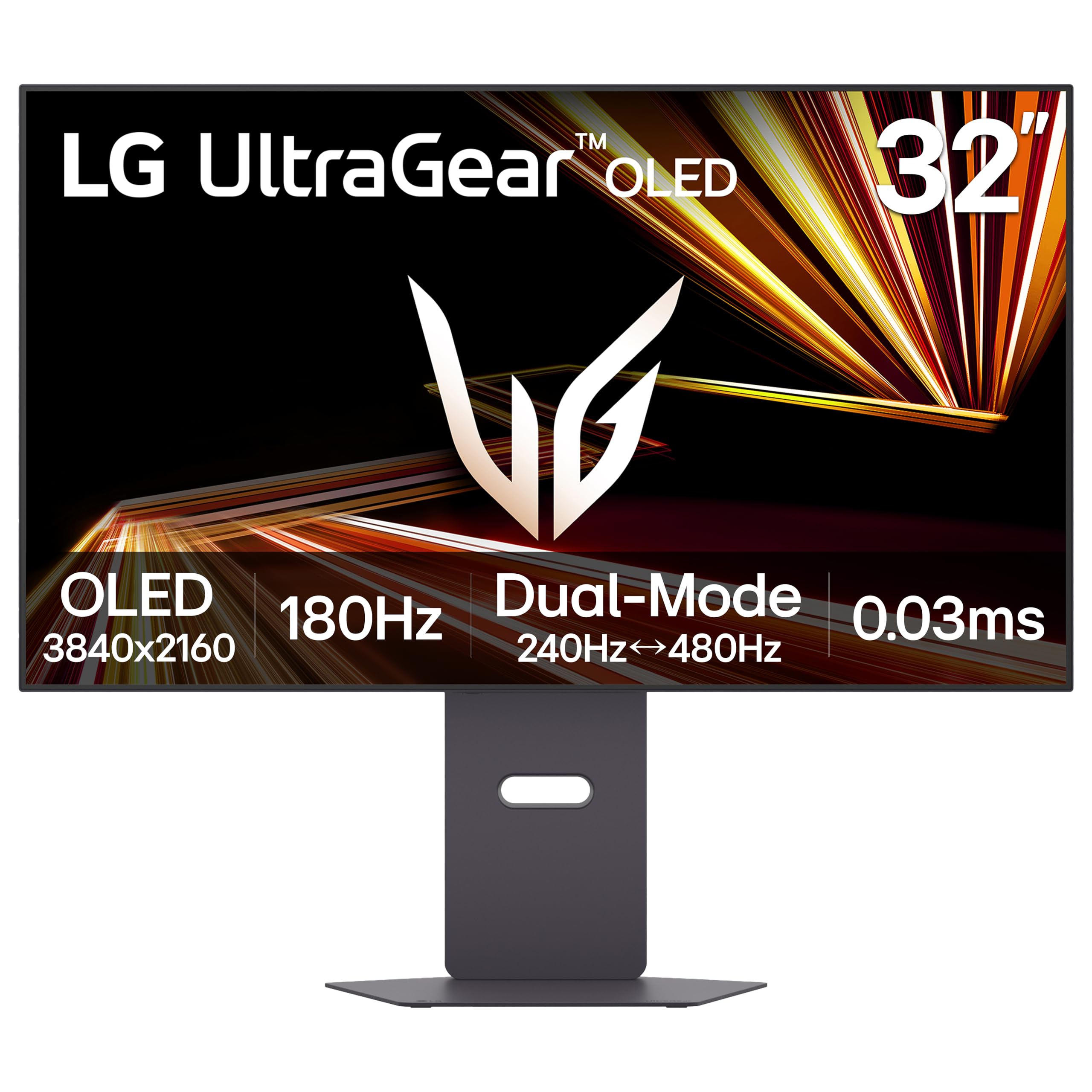 32GX870A-B 32-inch Ultragear 4K UHD (3840 x 2160) OLED Gaming Monitor, Dual-Mode, 240Hz, 0.03ms, NVIDIA, AMD FreeSync Premium Pro, VESA DisplayHDR True Black 400, USB Type-C, DP2.1, Black