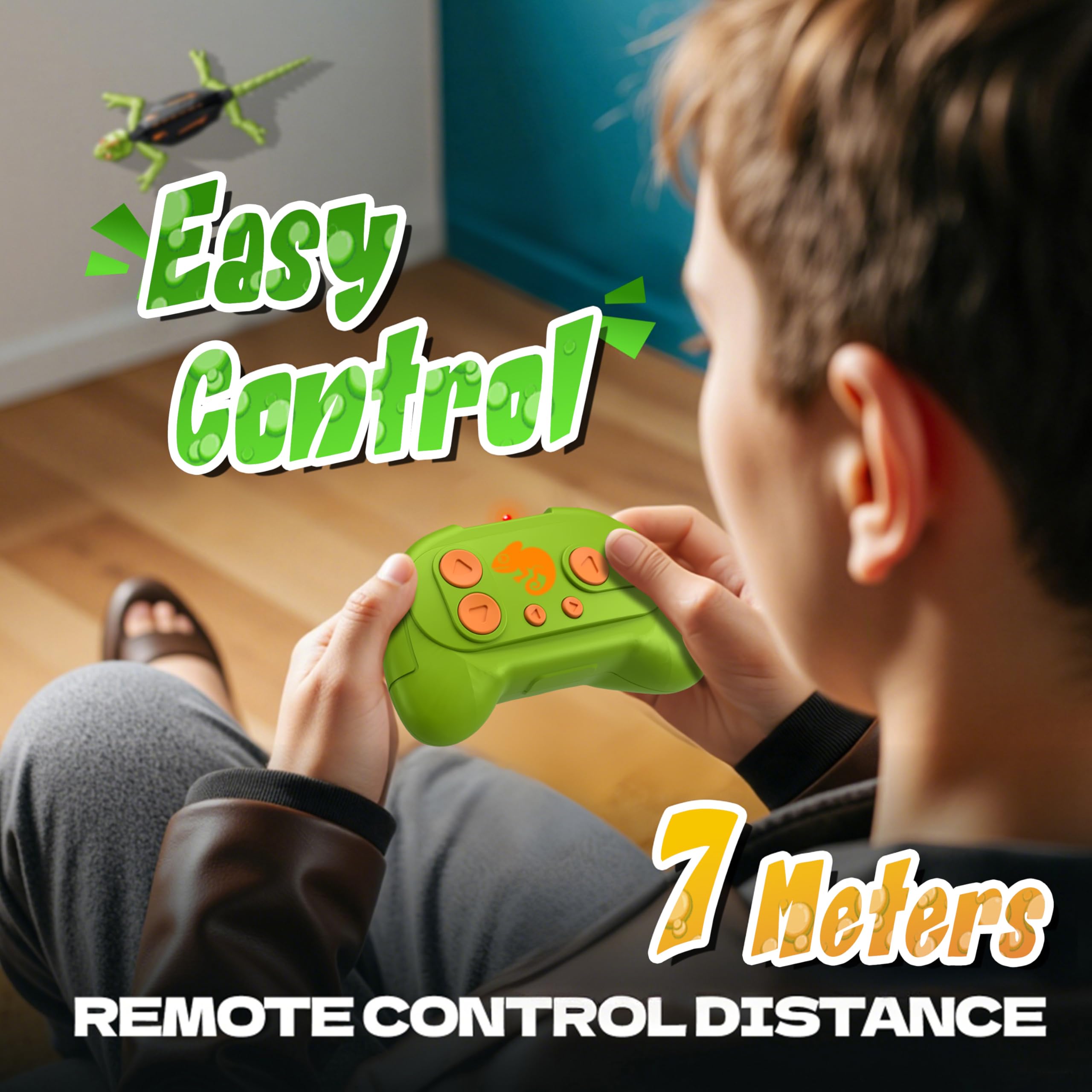 Recargable Camaleón Teledirigido, Gecko Teledirigido con Ojos LED, Lagarto Robot Juguetes, Regalos de Cumpleaños para Niños Niñas 3 4 5 6 7 8+ Años [Versión Mejorada]