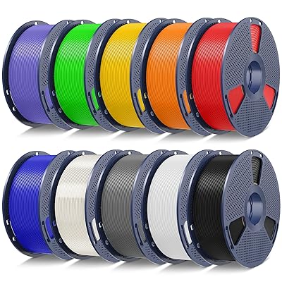 SUNLU 4kg PLA 3D Printer Filament Bundle, Neatly Wound PLA Filament 1.75mm ±0.02mm, Individually Vacuum Packed, 4kg in Total, 1kg per Spool, 4 Pack, 4000g, 4Black