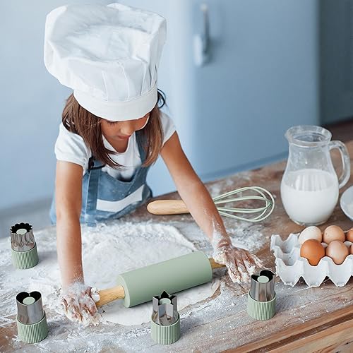 Miniatura 9 de Juego de cocina y horneado de madera para niños, herramientas de cocina seguras y reales que dan a los niños una experiencia de cocina divertida.