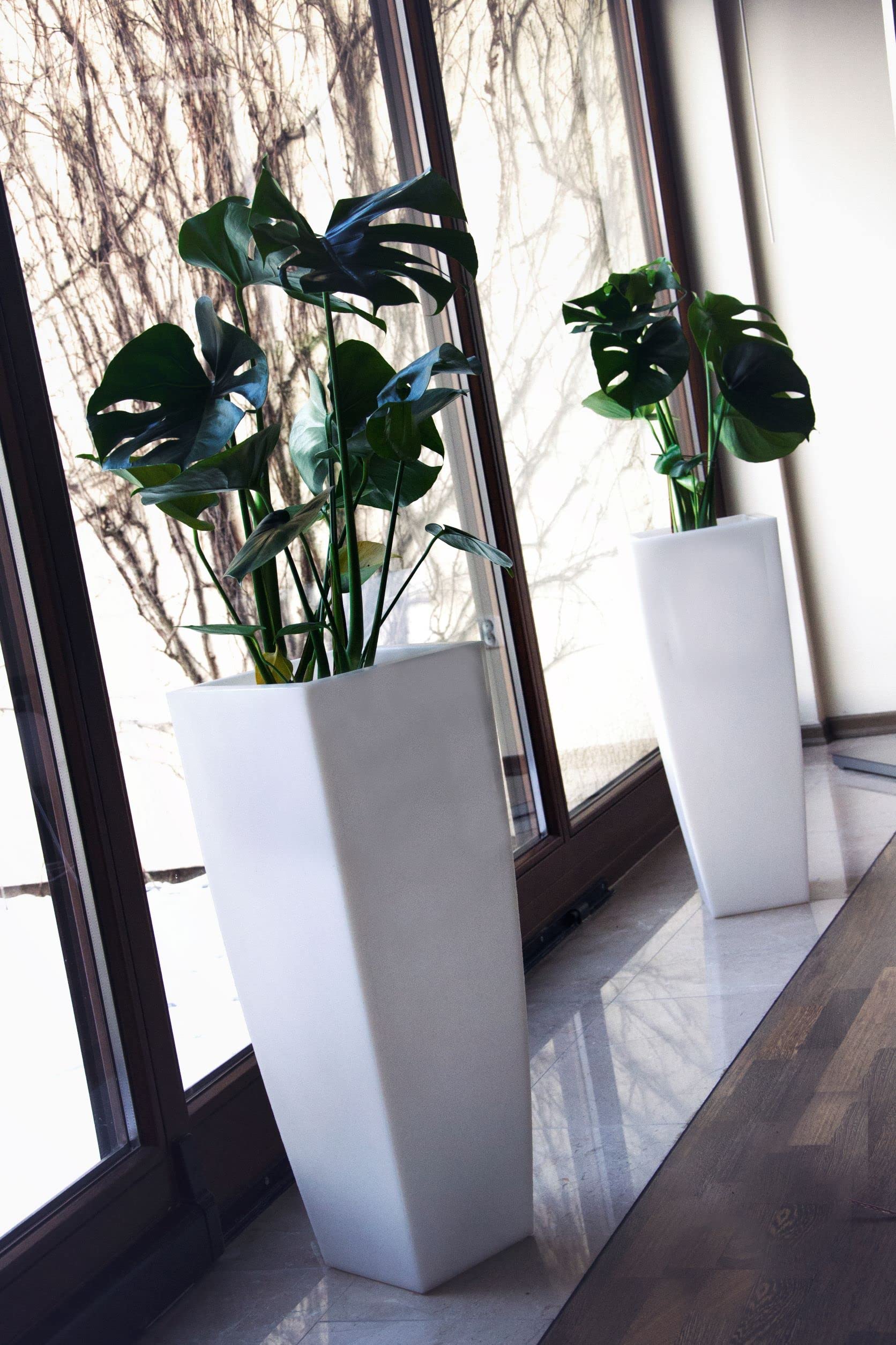 Pot Juno, Hauteur 75 cm, Design Intemporel, qualité supérieure, intérieur et extérieur, adapté à Chaque Plante, Blanc