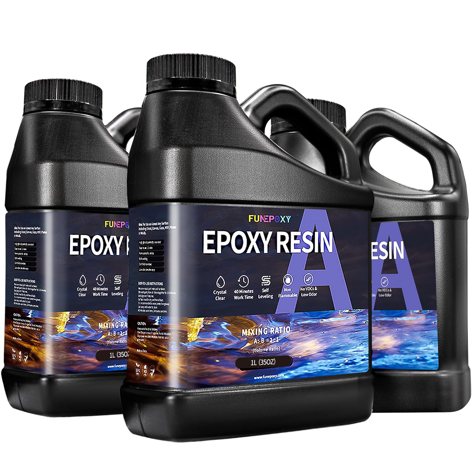 Deep Pour Epoxy Resin 96OZ for 2-4 Inch Pour Depths, Bubble Free, Low Odour, Crystal Clear Casting Resin for Bar Tops, Table Tops, River Tables