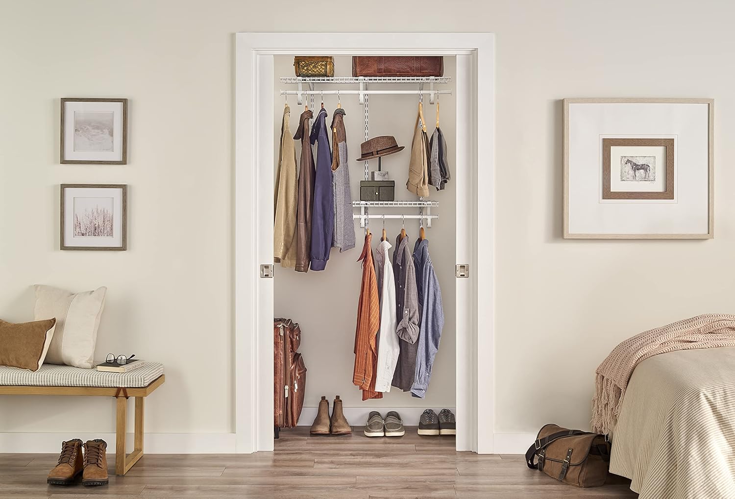 ClosetMaid 2087 ShelfTrack 2ft. to 4ft. Adjustable Closet Organizer Kit, White 2 Ft. to 4 Ft. image 9 of 10 B01AKA7GTW