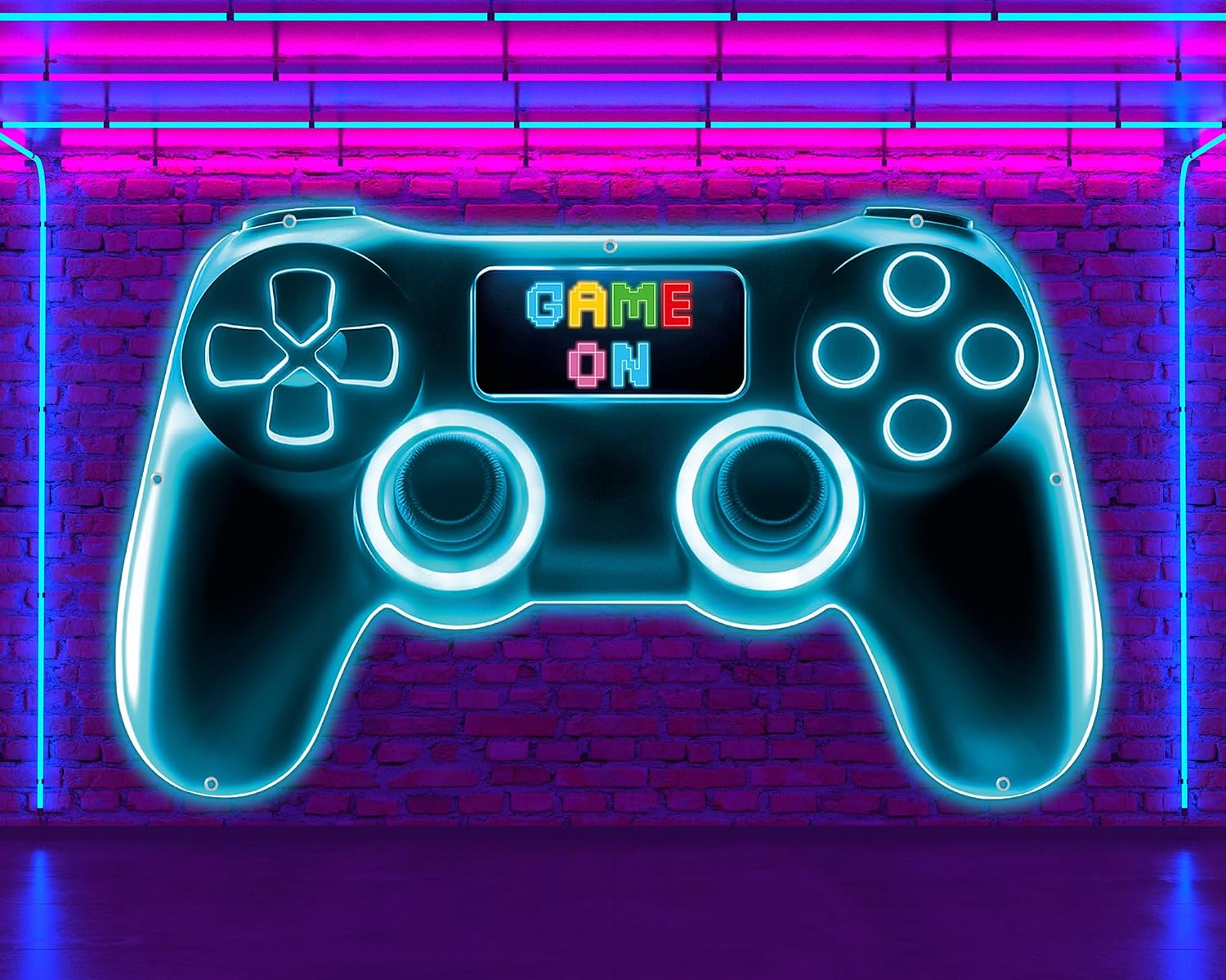 70.8 x 42.5Inch Blue Game on Backdrop Gaming Theme Background Gaming Photography Photo Prop Video Game Shaped Happy Birthday Party Banner Birthday Party Decorations for Kids Boys Gamer Favor Supplies