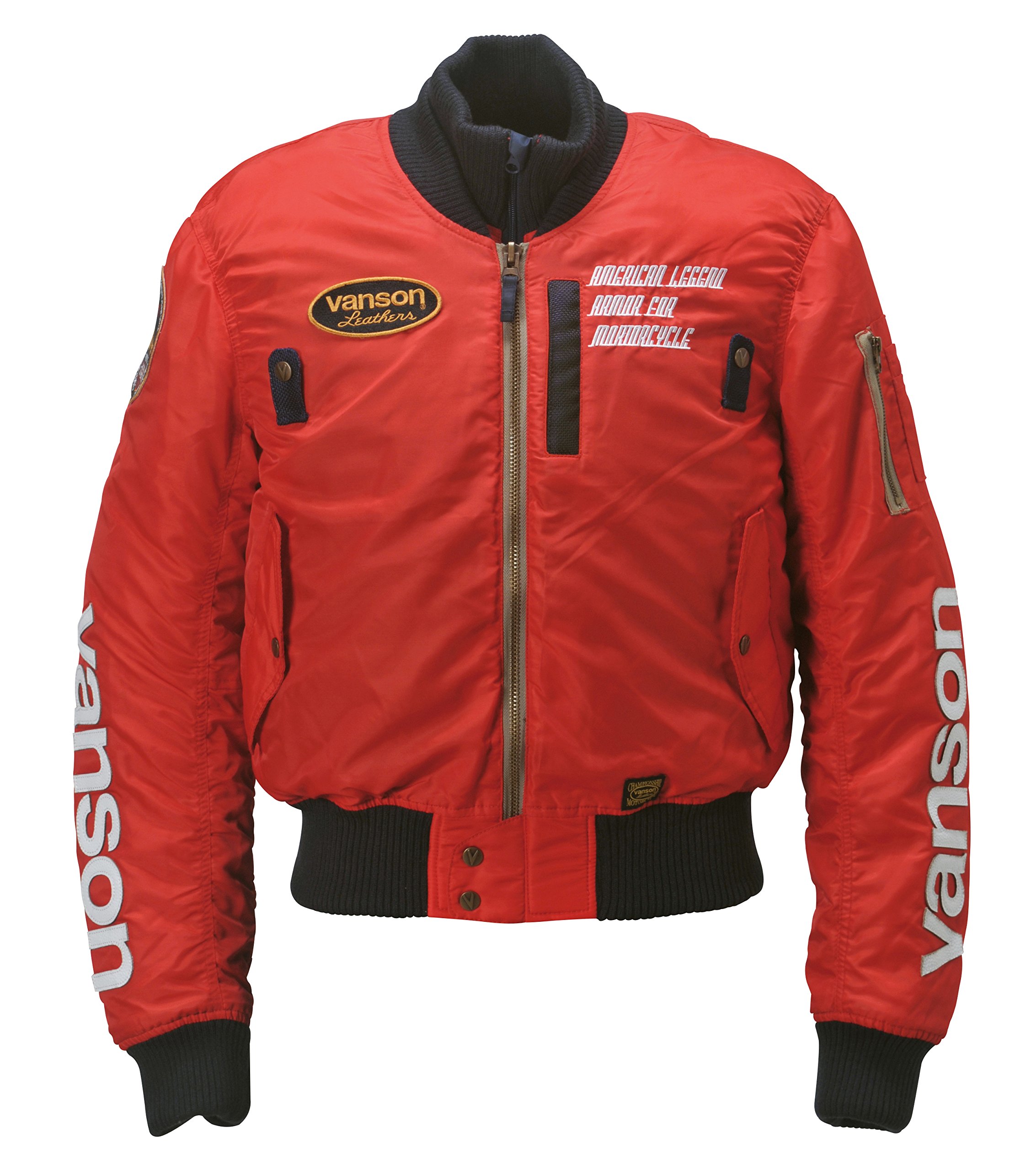 Amazon | VANSON(バンソン) ナイロンジャケット レッド 3XL VS15111W