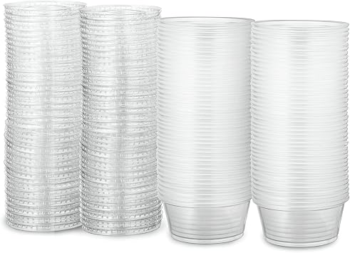 Portion Cups with Lids, 2 oz Clear Souffle Jello Shot, 200 Pack | Leak proof, stackable & food grade; for sauces, dips, dressings, salsa, meal prep & samples; delis, restaurants, catering