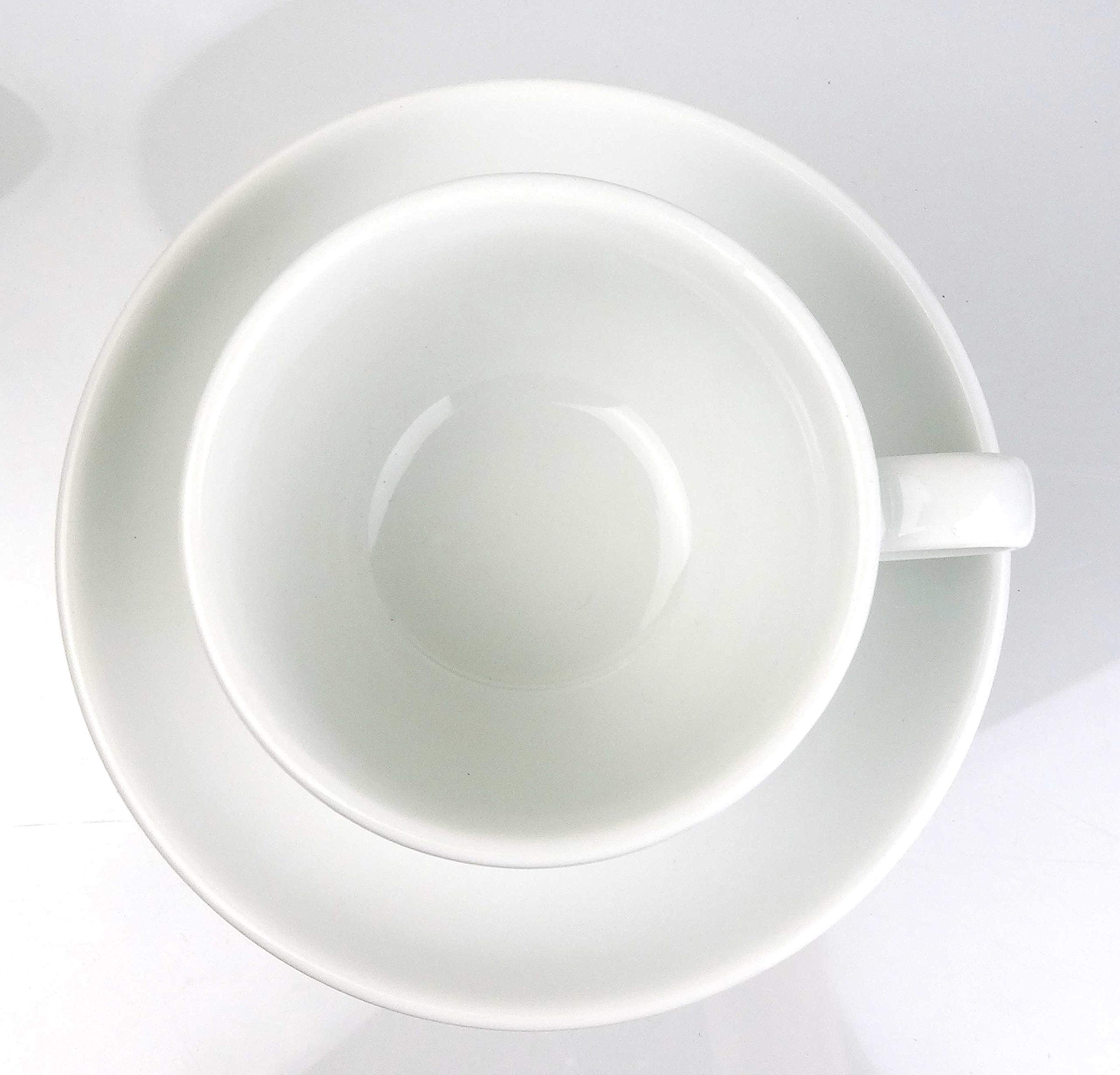 Italienische Cappuccino-Tasse »Verona open« | weiß | großer Henkel | Füllmenge (bis zur Oberkante): 180 ml | handgemacht | 6 Tassen & 6 Untertassen | Made in Italy