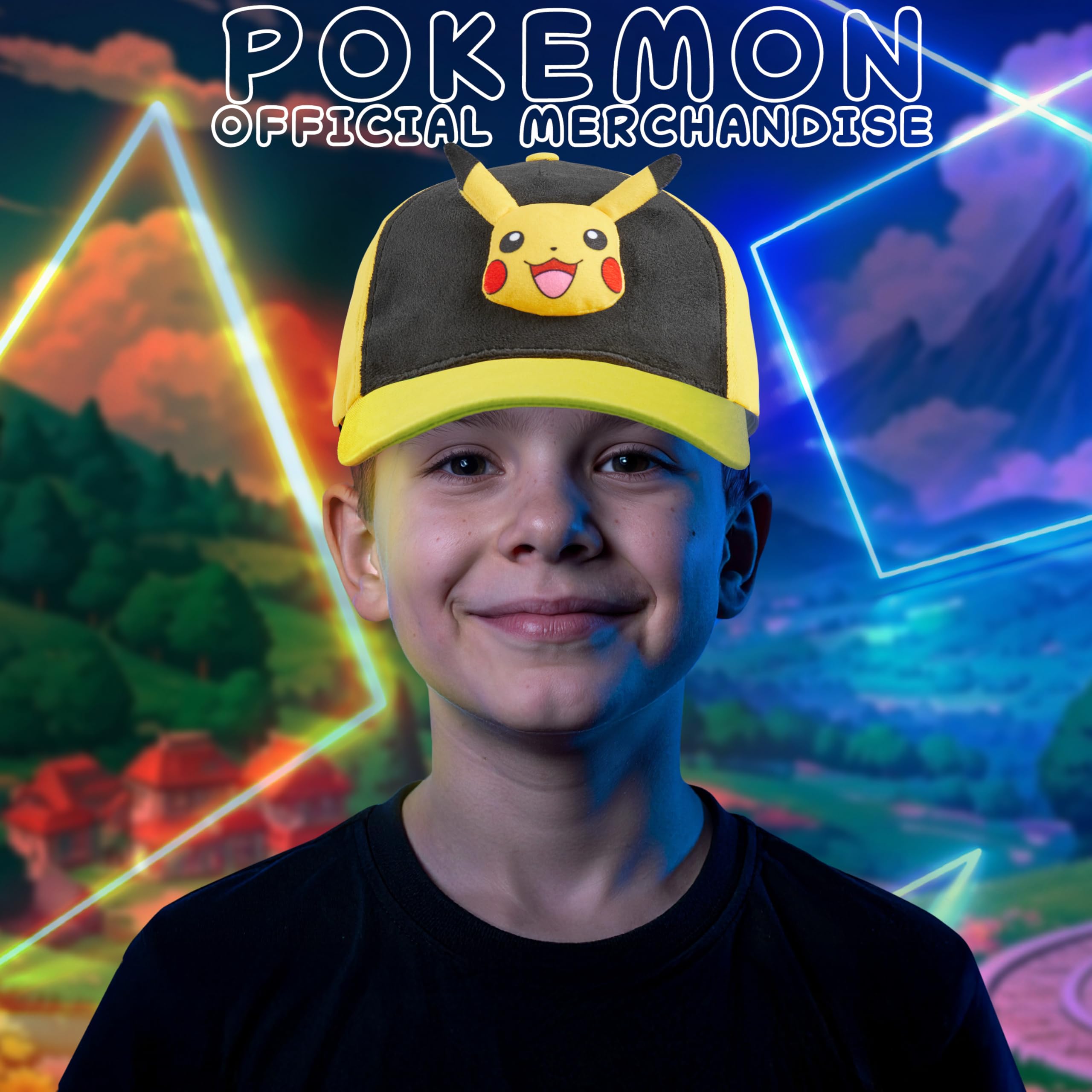 Pokémon Gorra Niño 3D Pikachu Bulbasaur, Anime Gorras Infantiles Ajustable Peluche Regalo