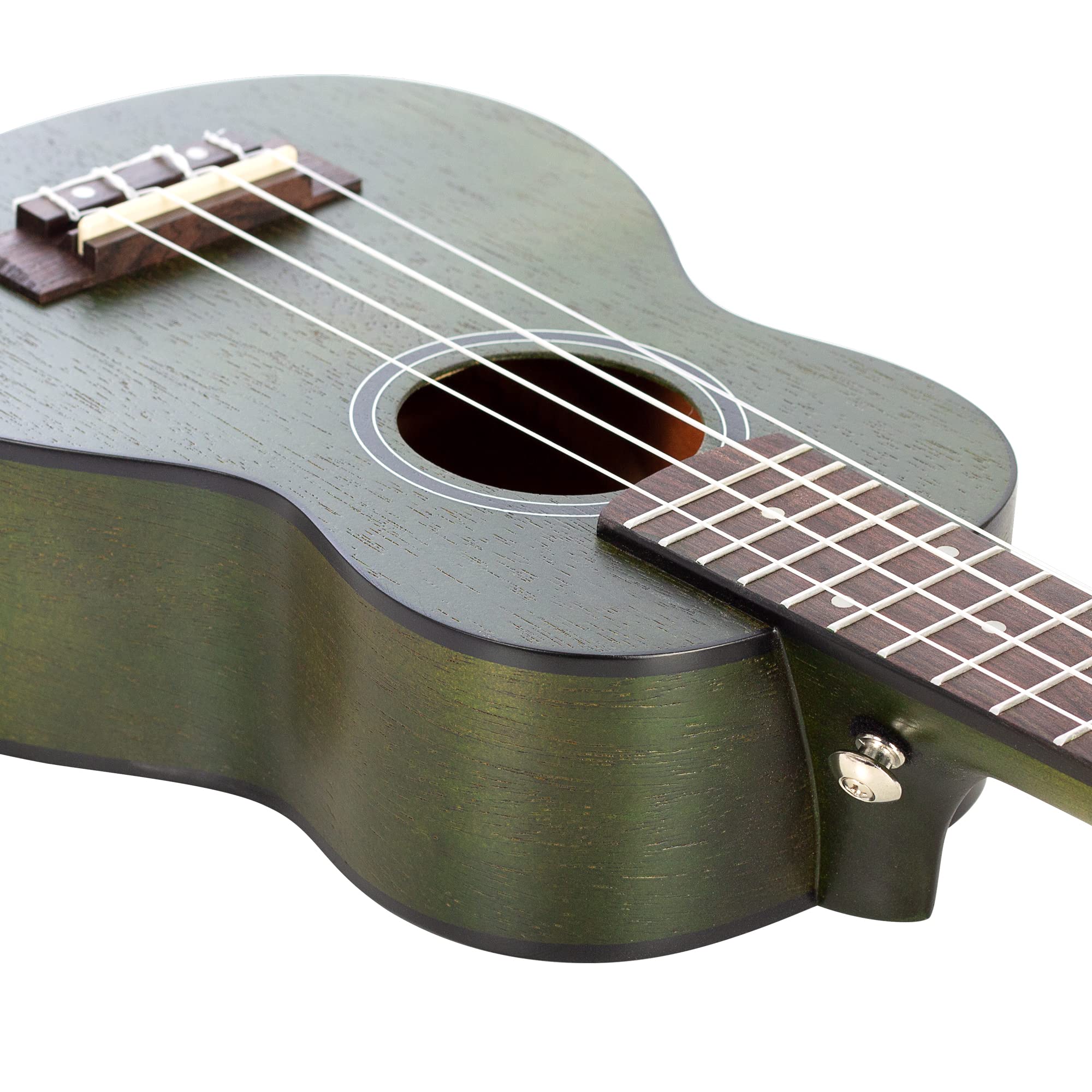 Cascha Mahagoni Sopran Ukulele Erwachsene & Kinder in Grün - inkl. 3 Plektren & gepolsterte Tasche - Mahagoniholz-Ukulele für Anfänger & Fortgeschrittene - Aquila Nylon-Saiten