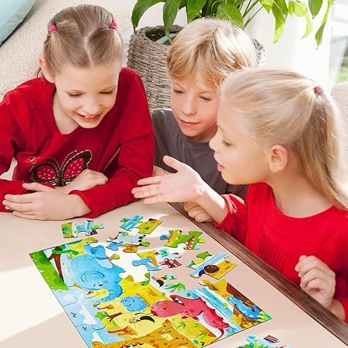 Miniatura 2 de Rompecabezas para niños de 3 a 5 años, rompecabezas de elefantes de animales con caja de paquete, rompecabezas de 24 piezas para niños de 3 a 8