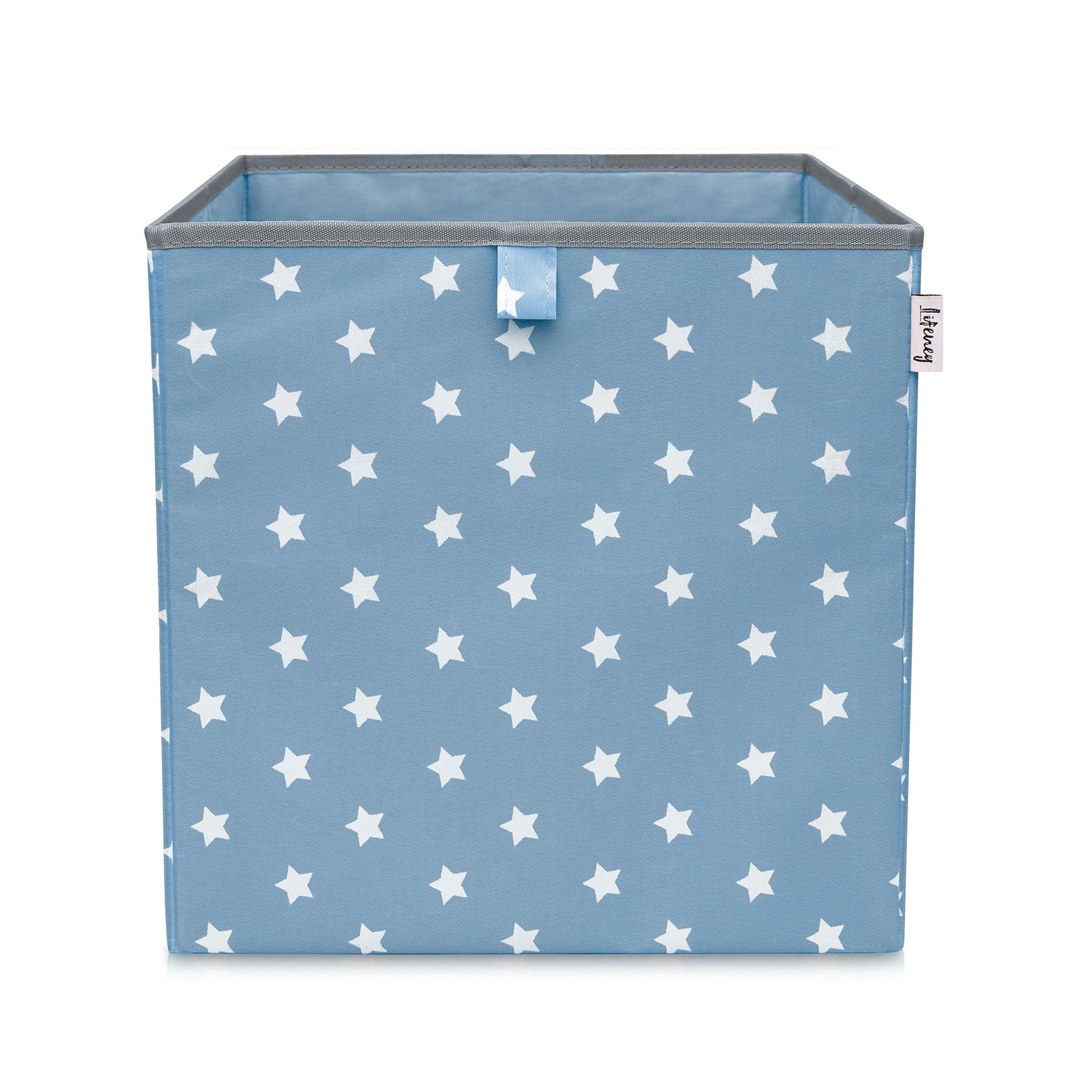 Aufbewahrungsbox 3er Set Sternenmotiv in Türkis, Anthrazit & Blau I Spielzeugbox mit Sternen passend für Würfelregale I Aufbewahrungskorb als Accessoire für dein Zuhause | 33x33x33 cm