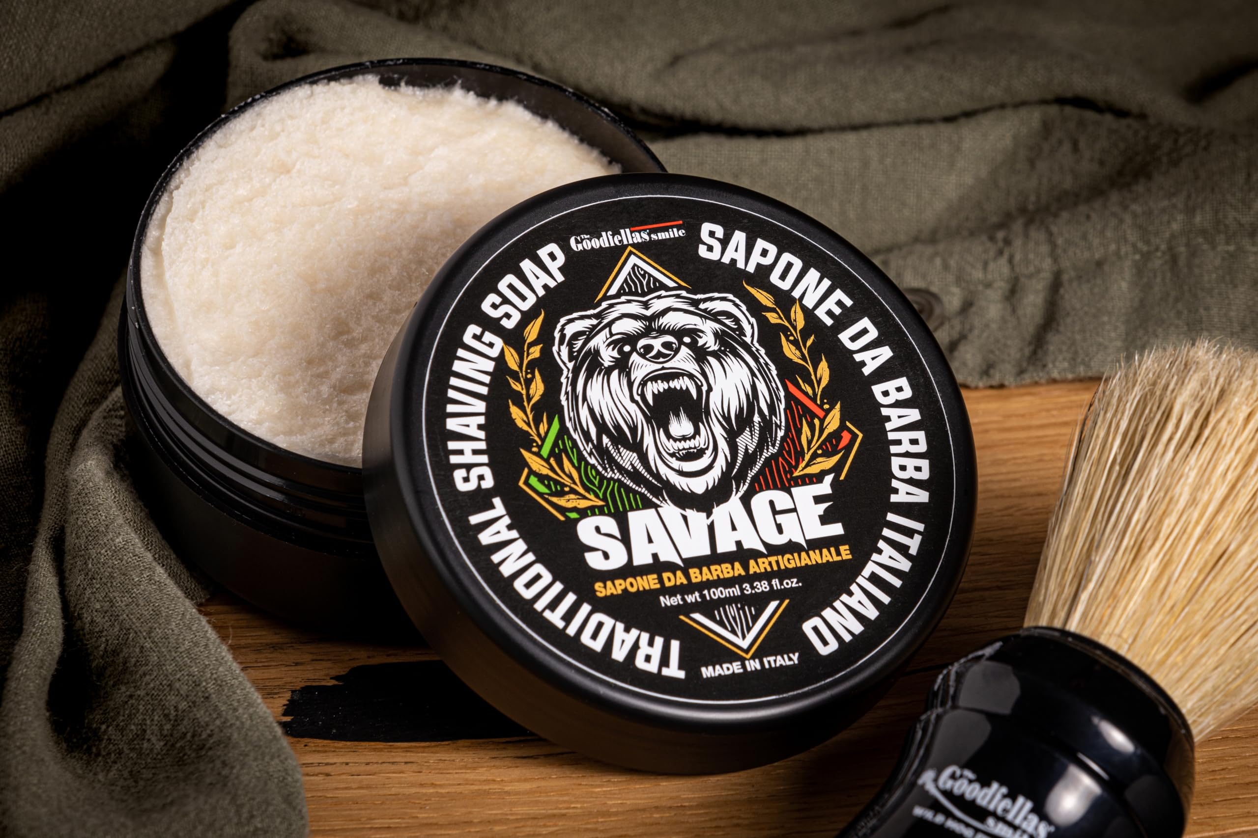 THE GOODFELLAS' SMILE Savage DUO SET. Shaving Soap and Aftershave Set, 500 g