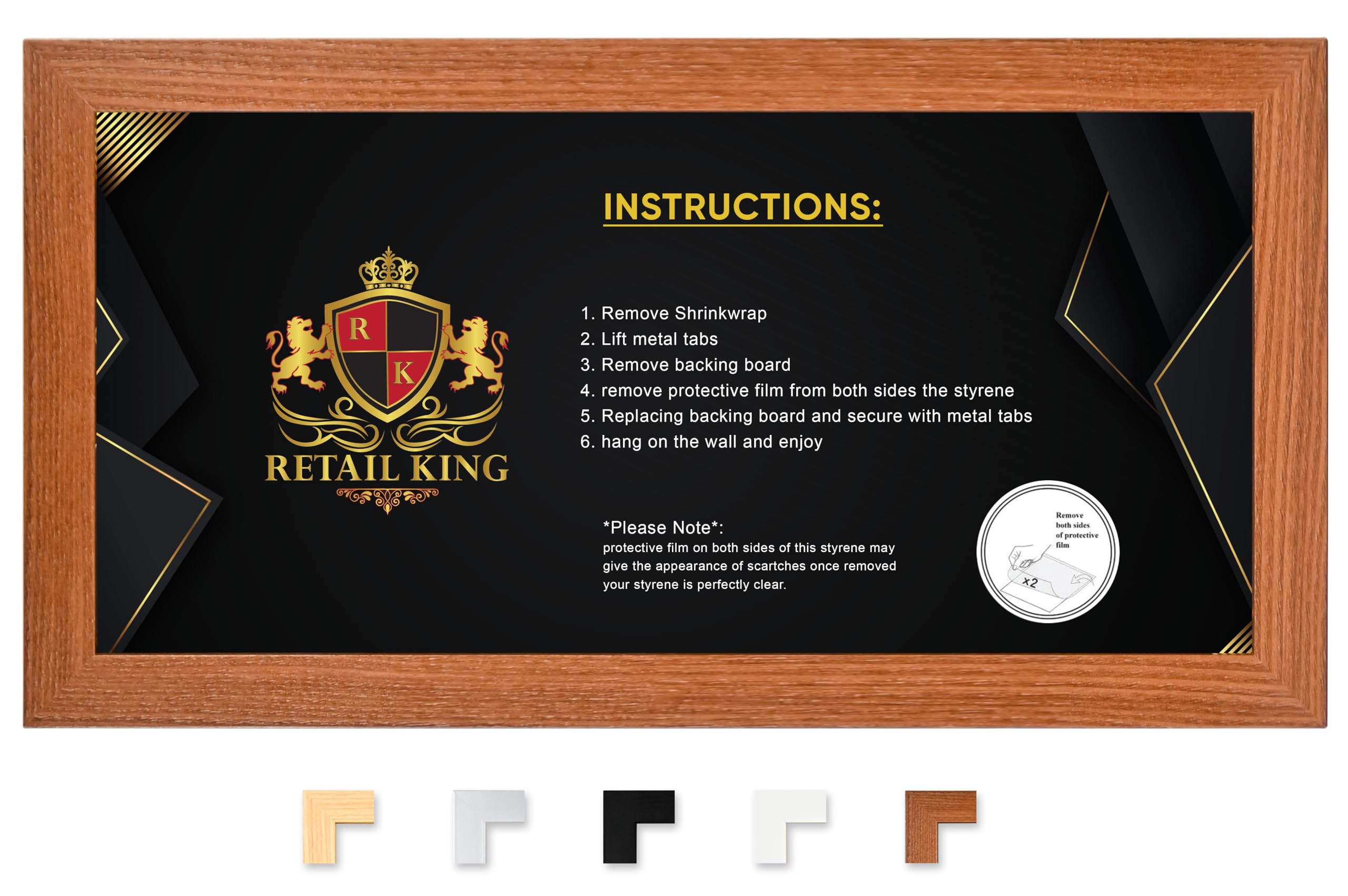 Rk Retail King Walnut 36" X 12" Panoramic Size Picture Frames - 36X12 Inch Photo Frames - Poster Frames For Wall Hanging With Safe Perpex In Multiple Colours (Walnut)
