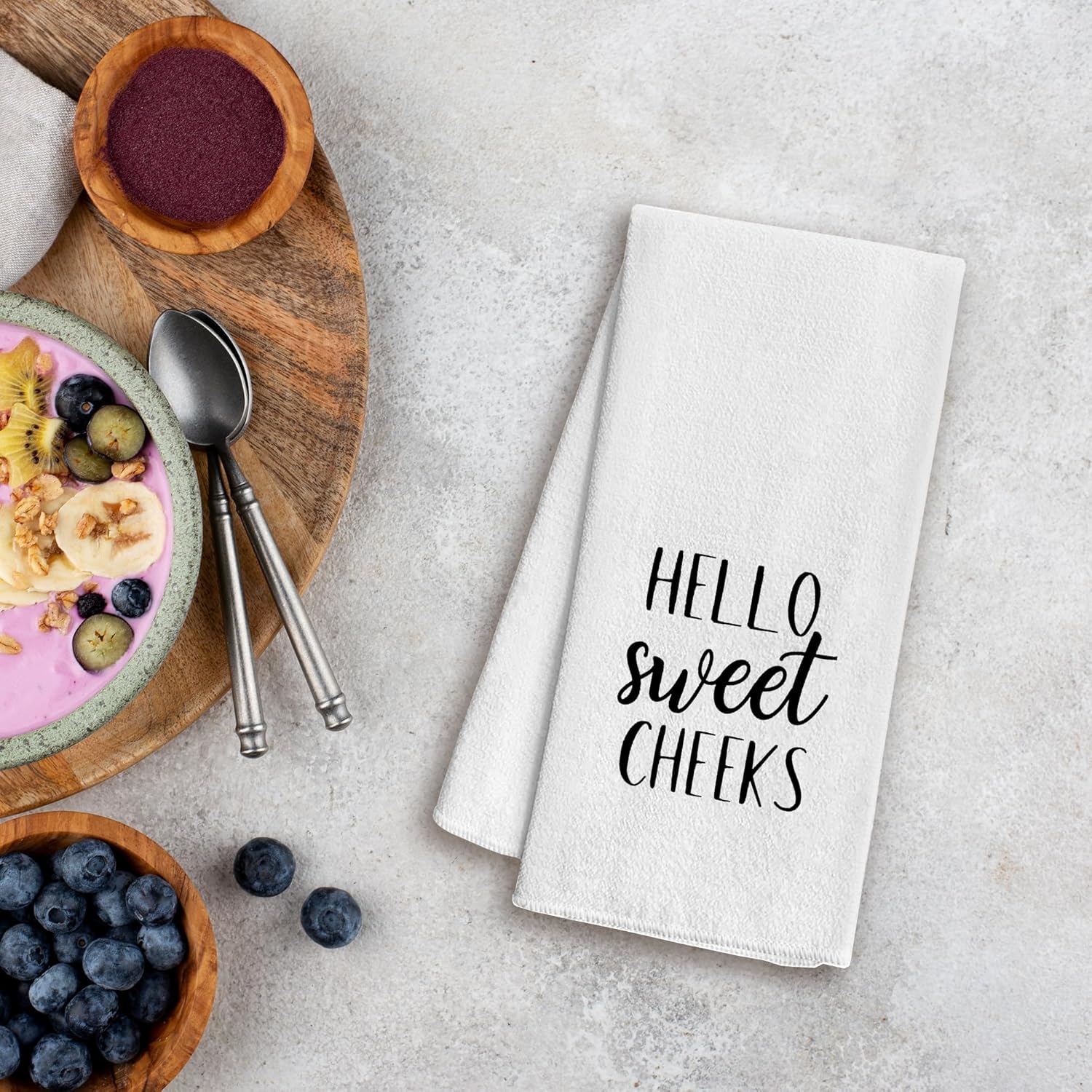 Hello Sweet Cheeks Decorative Hand Towels - Funny Bathroom Decor, Gifts - 16x24 - Image 2