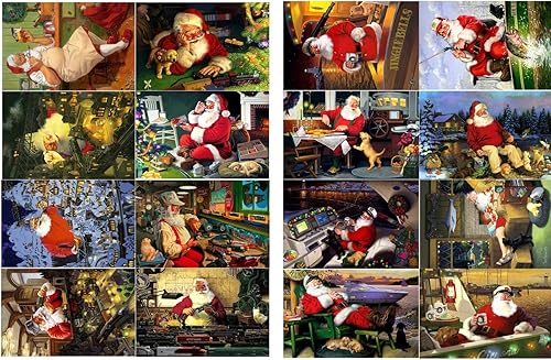 Vista 19 de FLONZ Vintage Ephemera - Papel para decoupage, paquete de papel (10 hojas A4 / 8 x 12 pulgadas), diseño vintage de Navidad, Papá Noel, niños