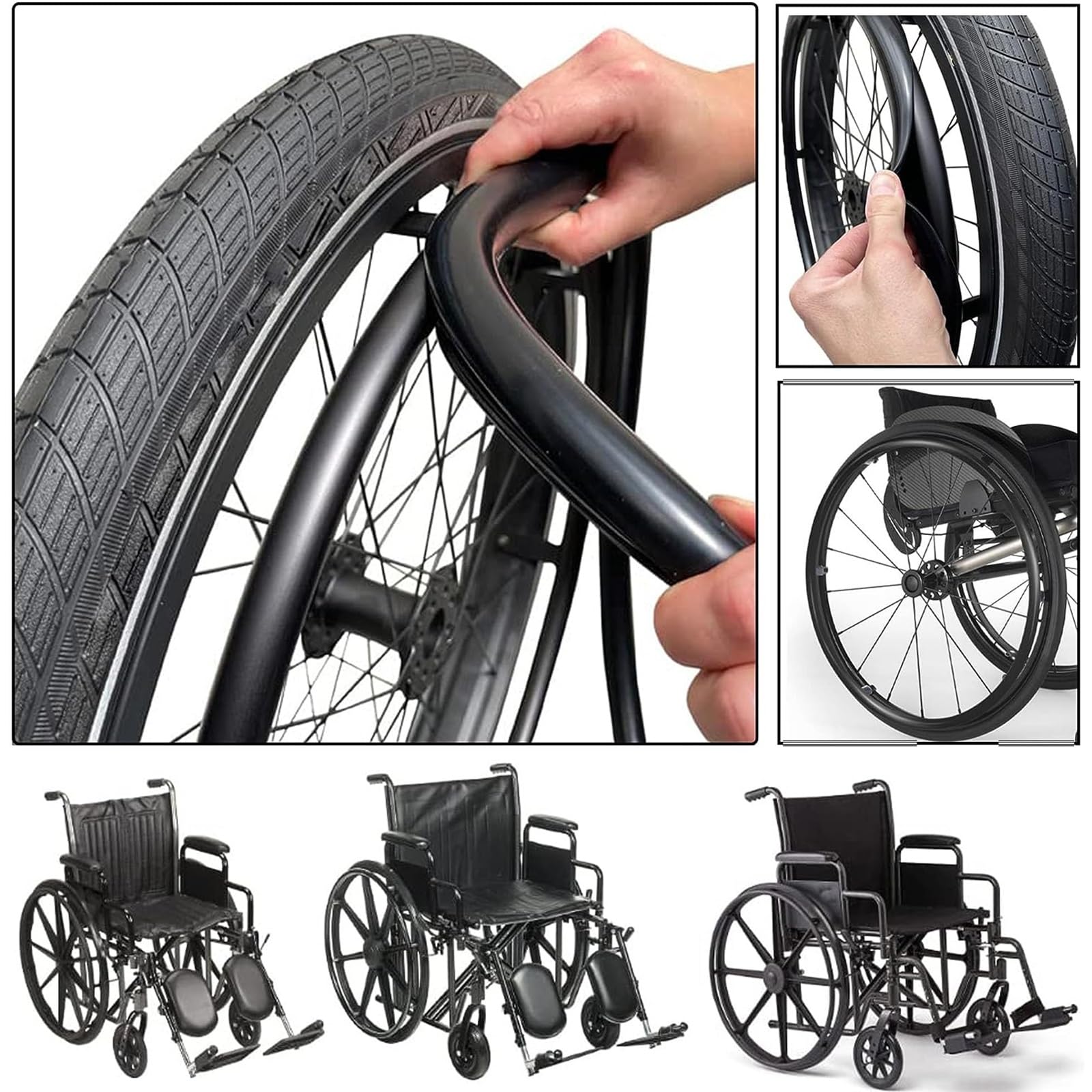 Funda para silla de ruedas Accesorios para sillas de ruedas Fundas para aro de empuje de silla de ruedas 1 par Funda de empuje manual antideslizante y resistente al desgaste Funda protectora para ani