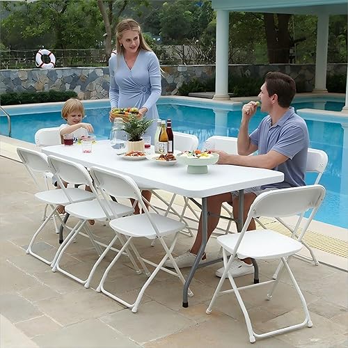 Miniatura 2 de SEALAMB 10 sillas plegables de plástico para reuniones en interiores, exteriores, bodas, fiestas, sillas plegables ligeras para eventos comerciales